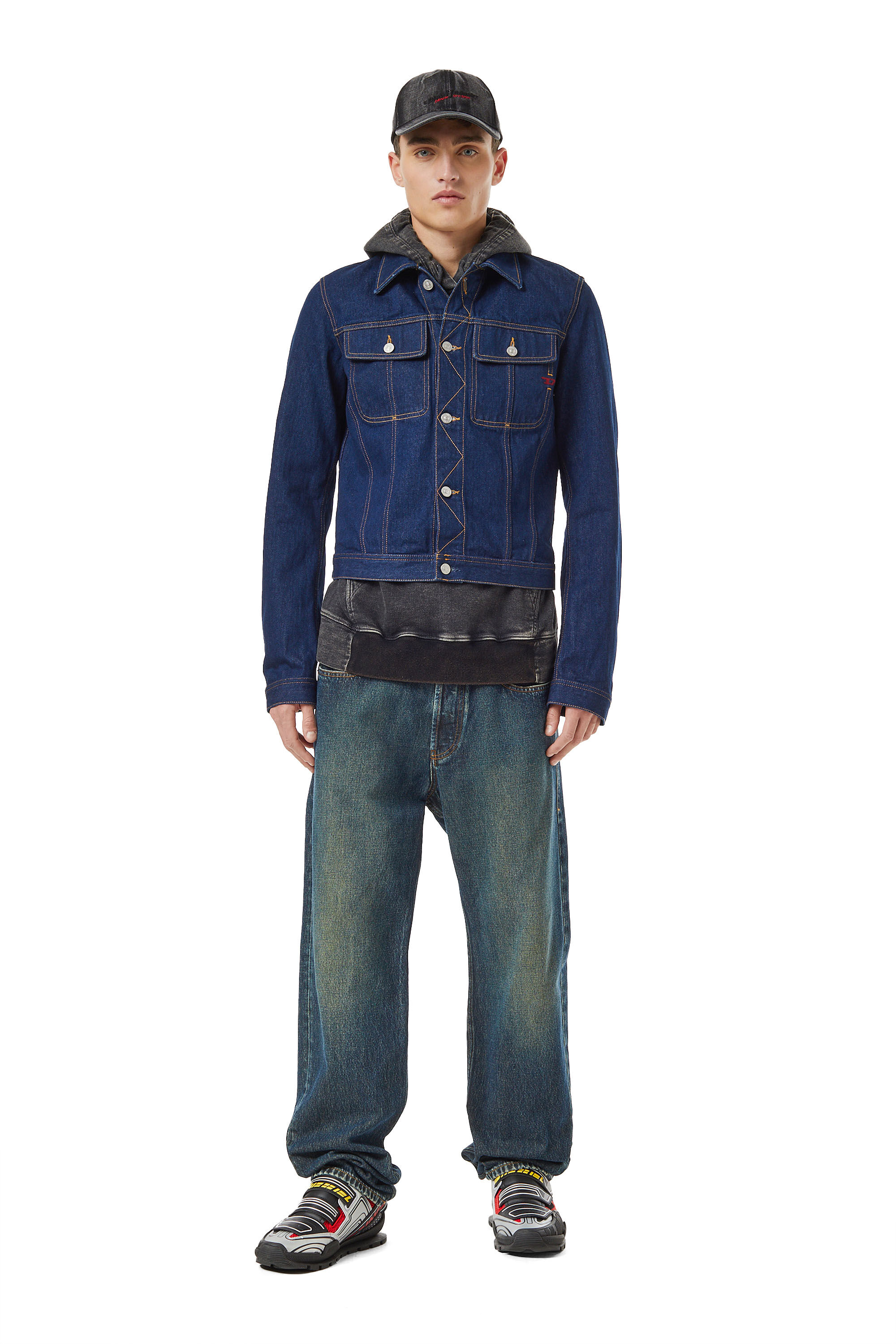 Diesel D logo Denim Tracker Jacket - ジャケット・アウター