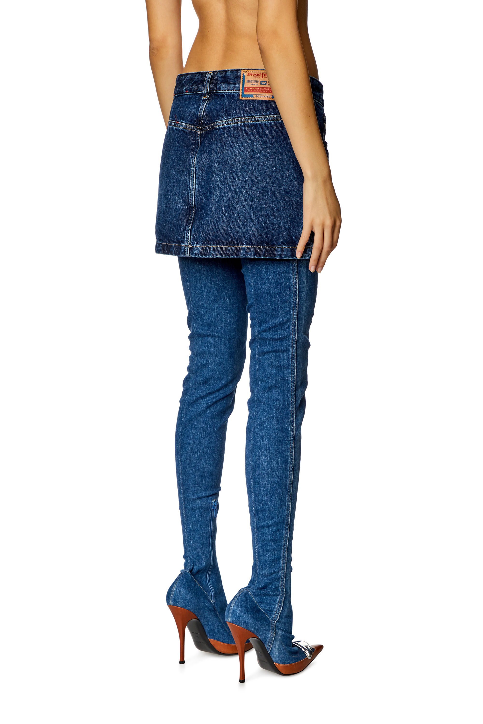 Diesel - DE-RON, Mini-jupe en denim Femme in Bleu - 4