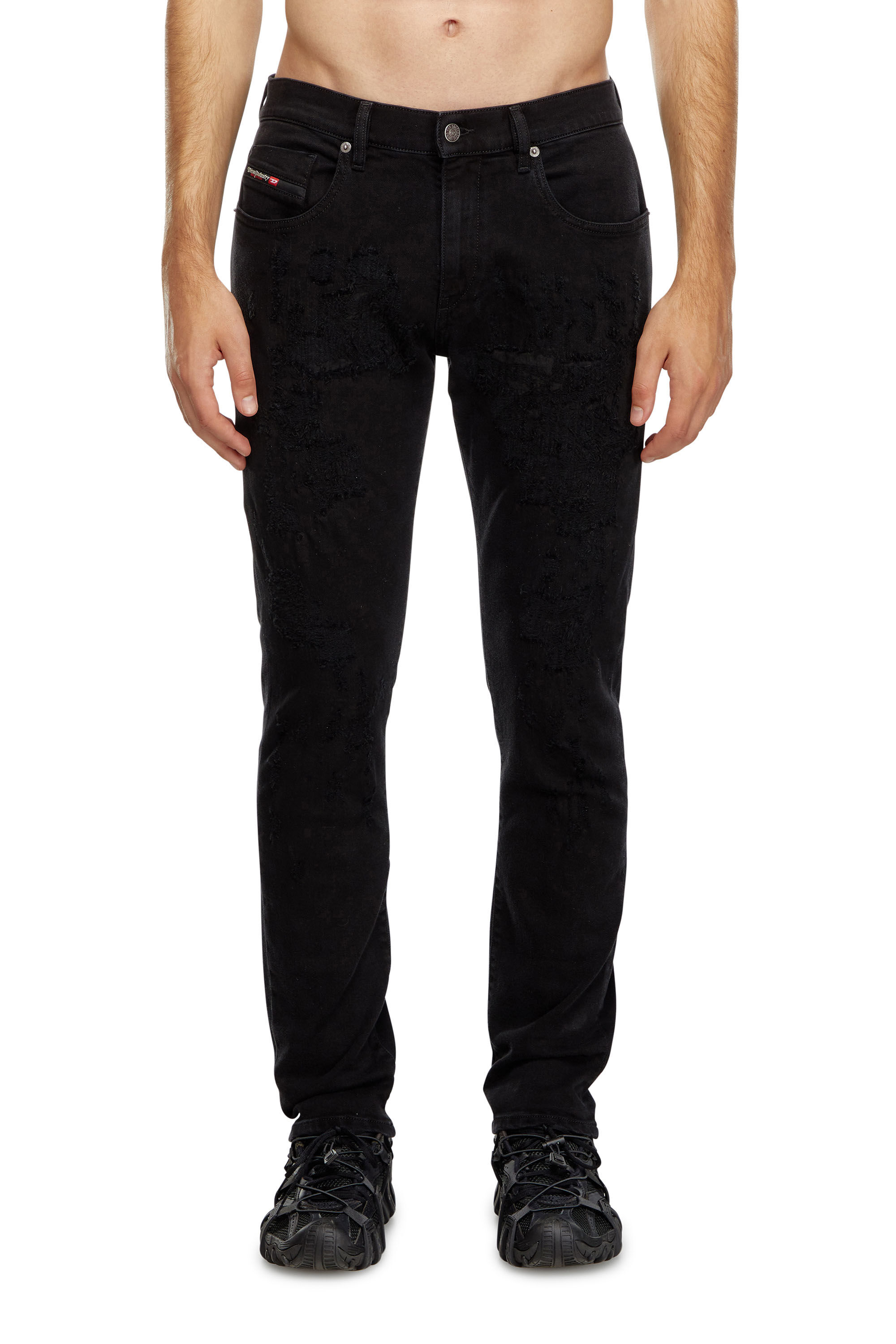 Diesel - Slim Jeans 2019 D-Strukt 09K36 Homme, Noir/Gris foncé - Image 3