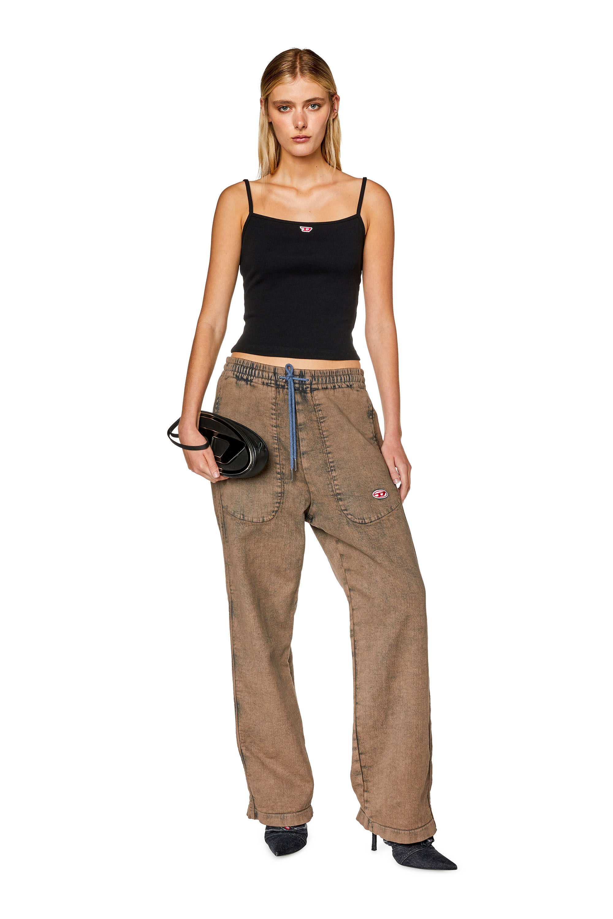 Diesel - Straight D-Martians Track Denim 09H04, Straight D-Martians Track Denim Mixte in Marron - 7