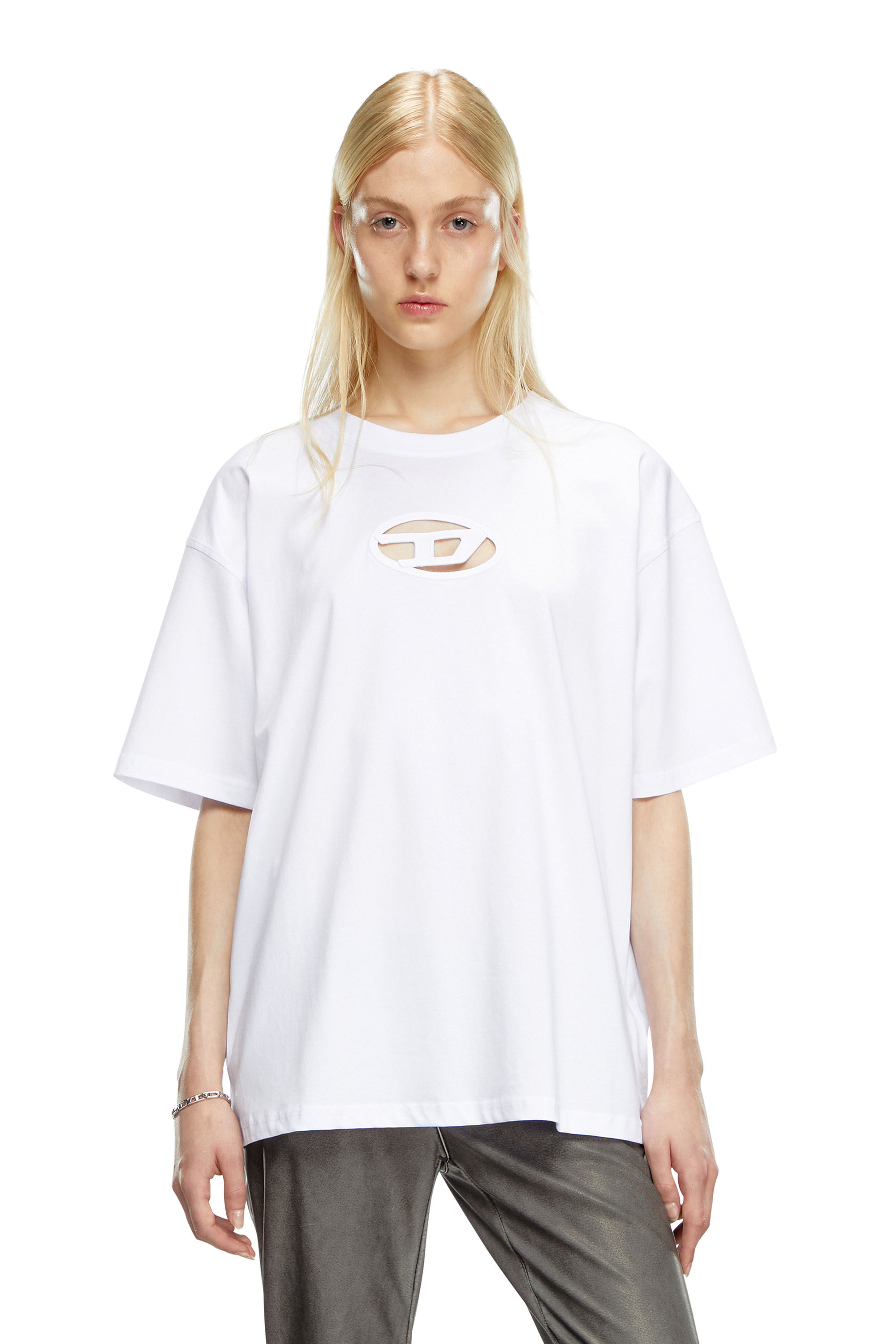 Diesel - T-BOXT-OD, T-shirt avec Oval D brodé Mixte in Blanc - 5