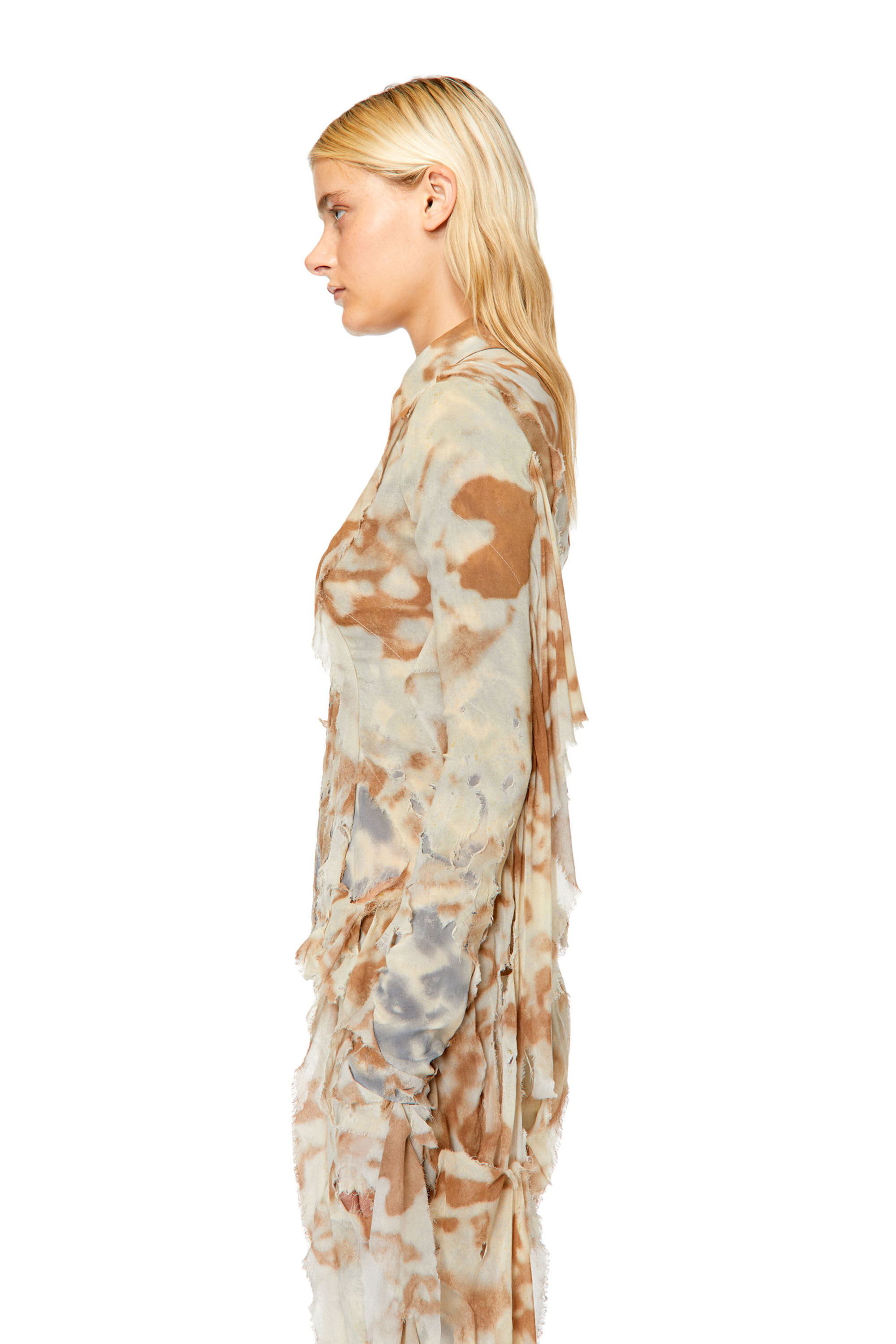 Diesel - C-DERICIA, Chemise camouflage en mousseline à deux couches Femme in Beige - 6