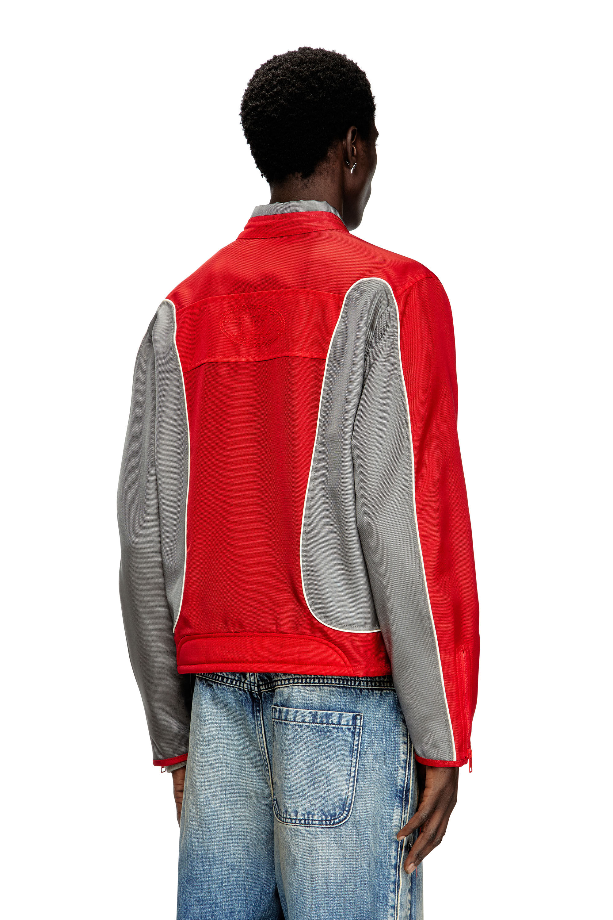 Diesel - J-BLINK-A, Veste biker color-block avec passepoil Homme in Polychrome - 5