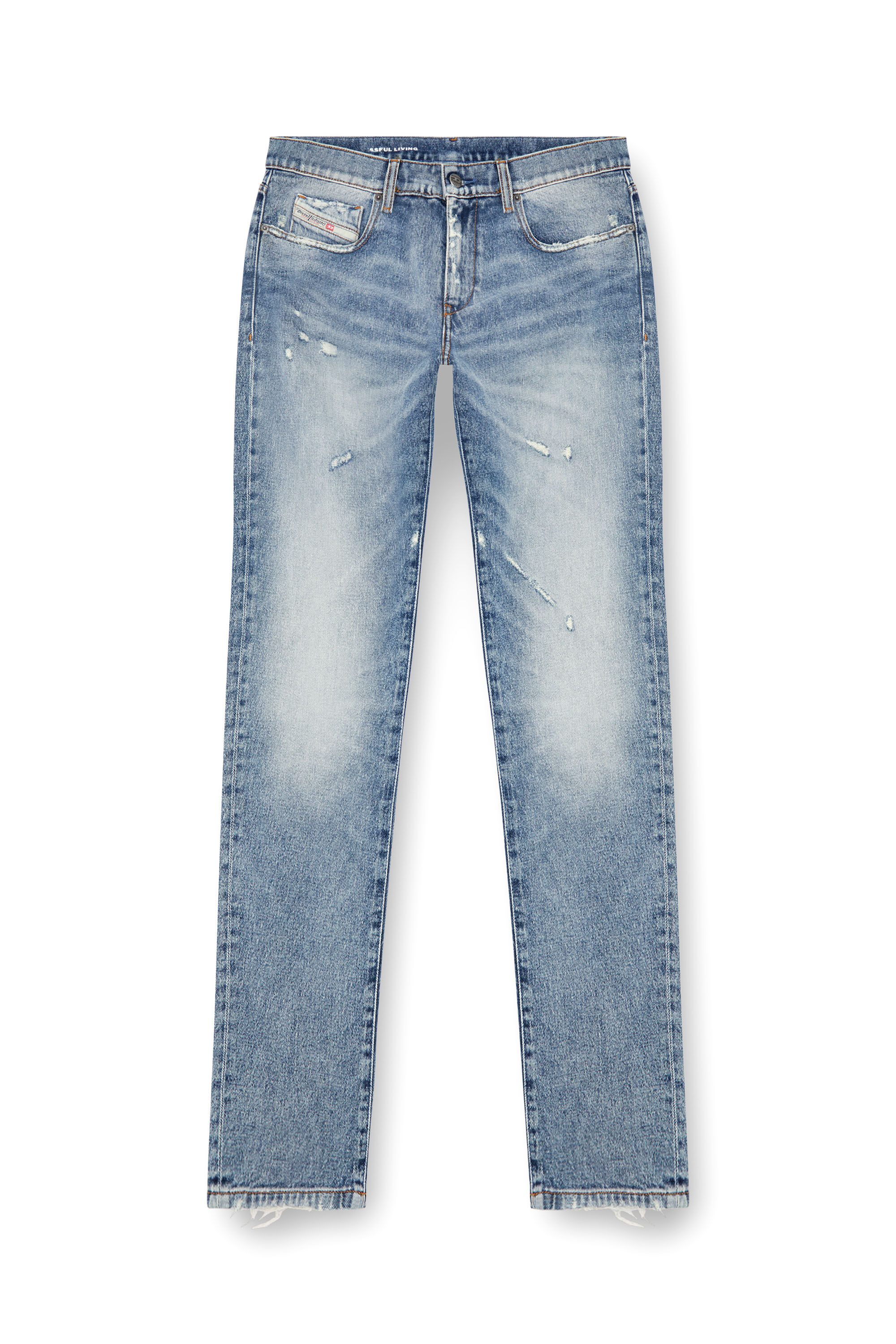 Diesel - Slim Jeans 2019 D-Strukt 09J57 Homme, Bleu moyen - Image 2