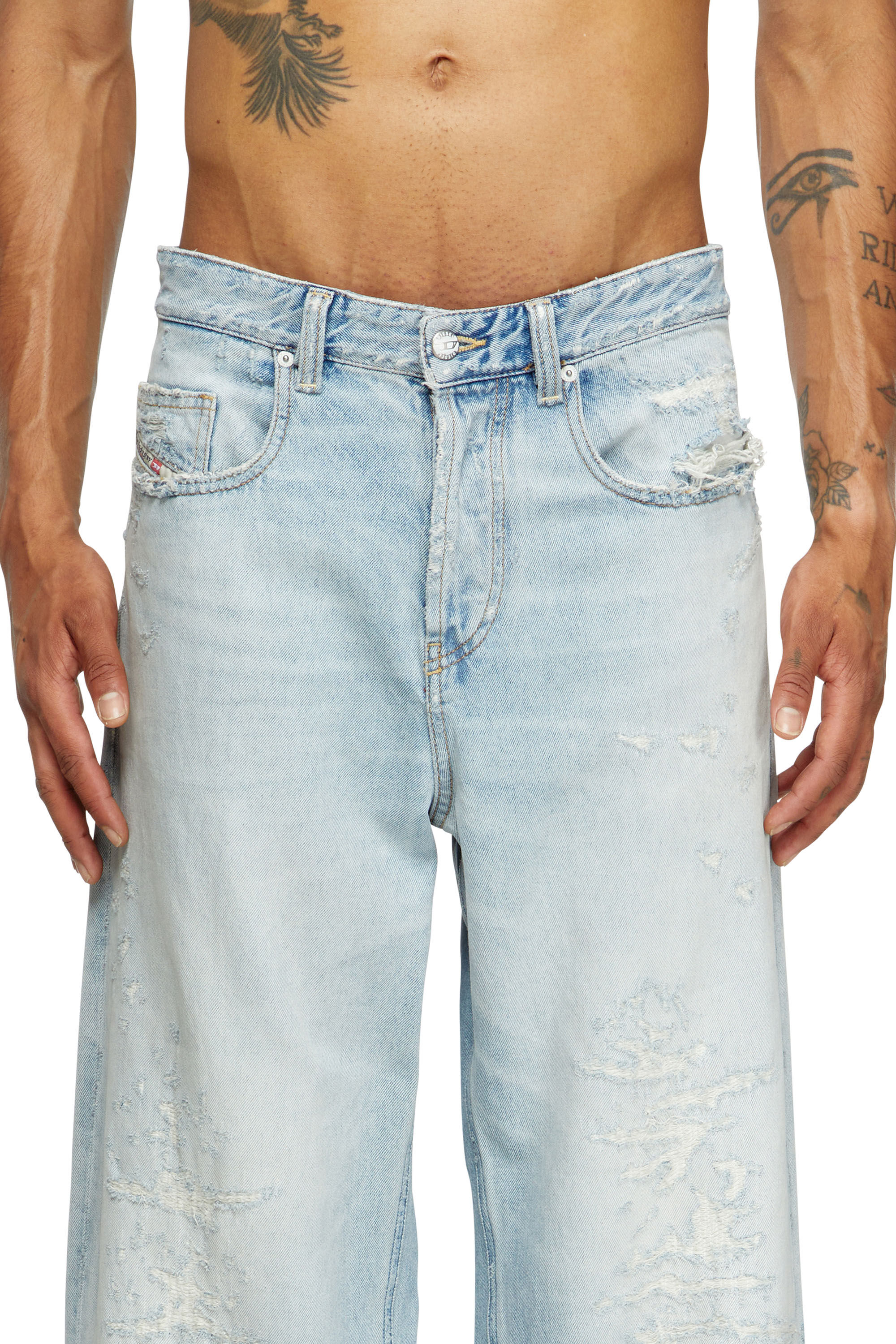Diesel - Male's Relaxed Jeans 2001 D-Macro 09M53, Light Blue - 5