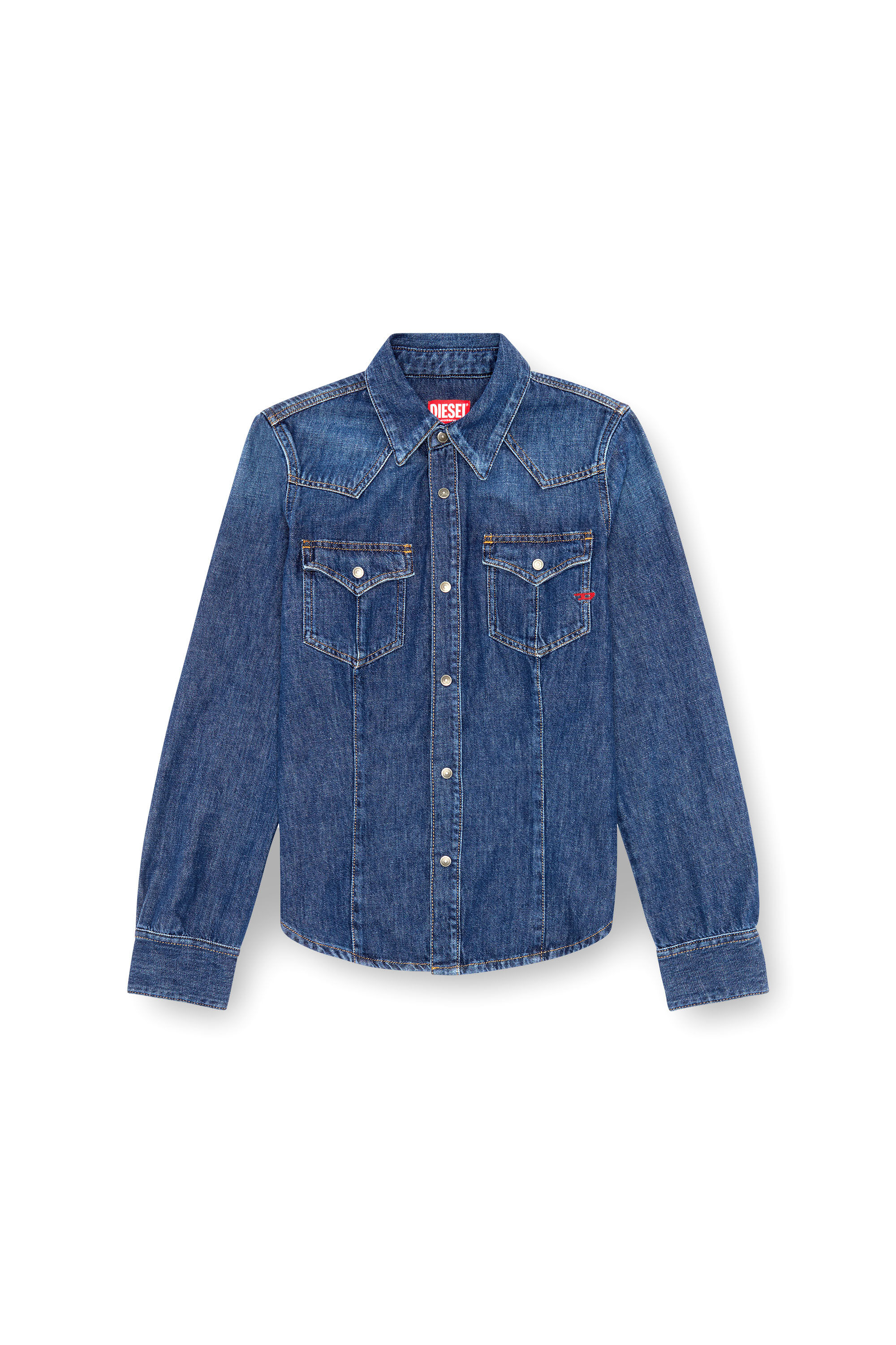 Diesel - DE-WAVES, Female's Western shirt in denim in Blue - 2