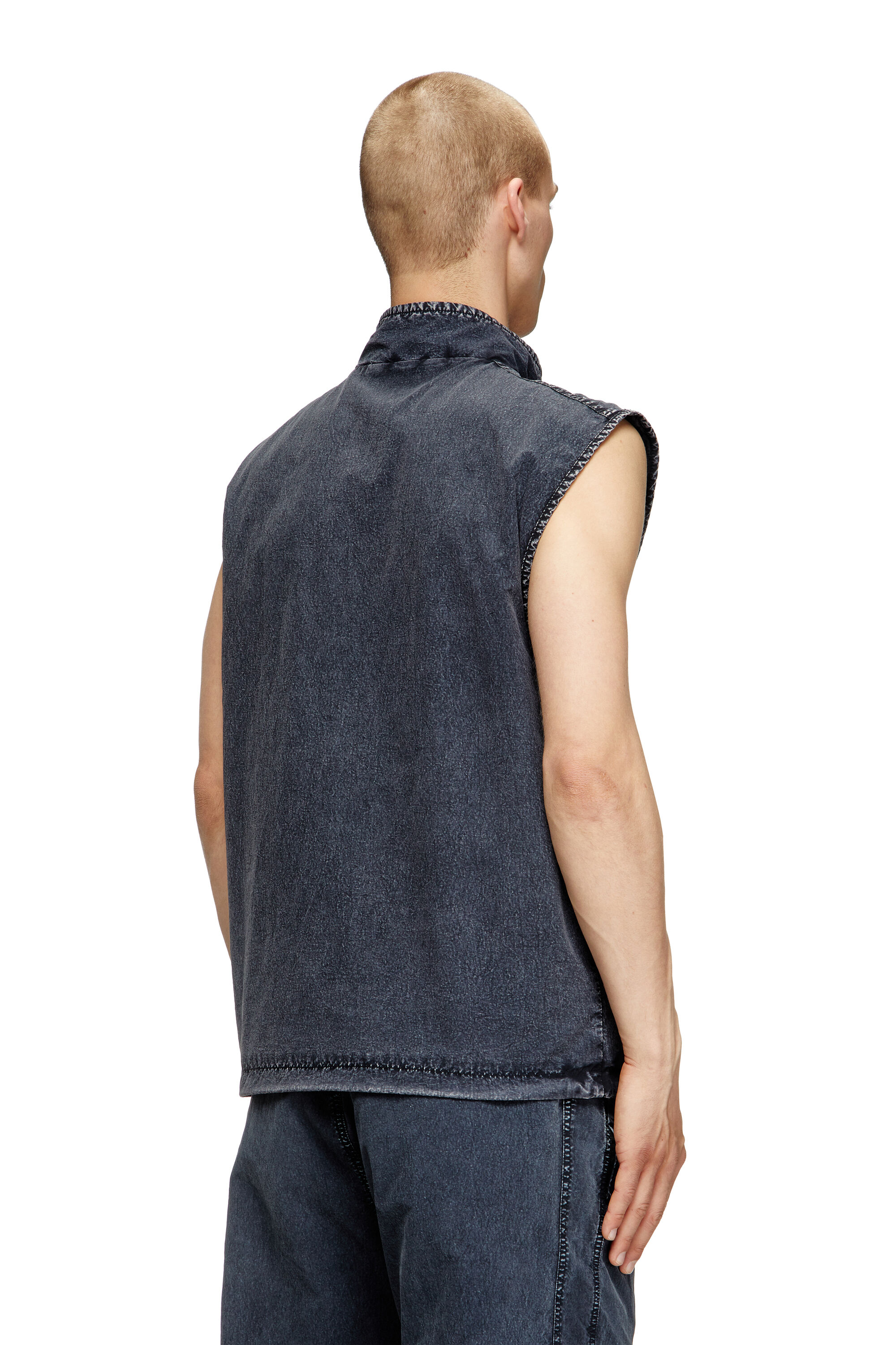 Diesel - J-ERB, Gilet en taslan de nylon recyclé Homme in Noir - 5