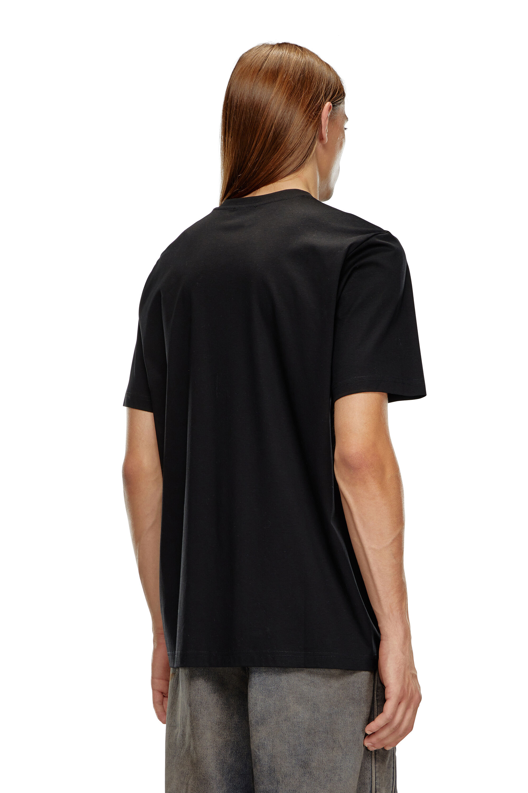 Diesel - T-JUST-DOVAL-PJ, Male's T-shirt with oval D patch in Black - 4