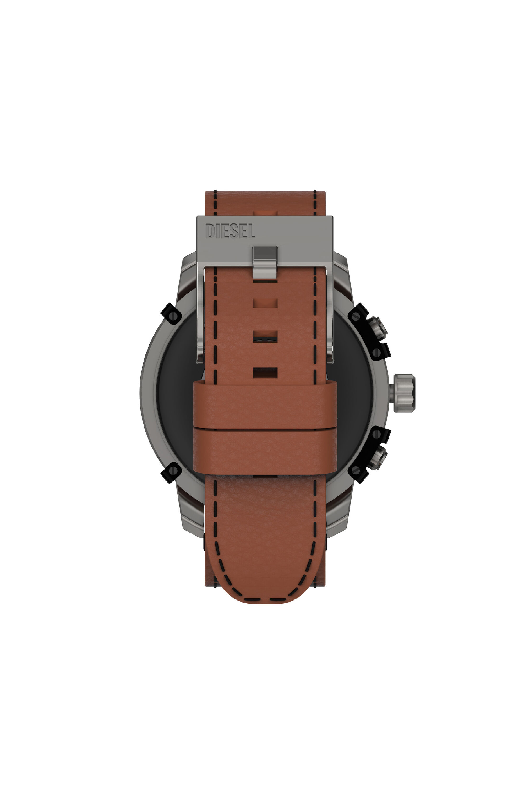 Men s Griffed leather smartwatch Brown Diesel
