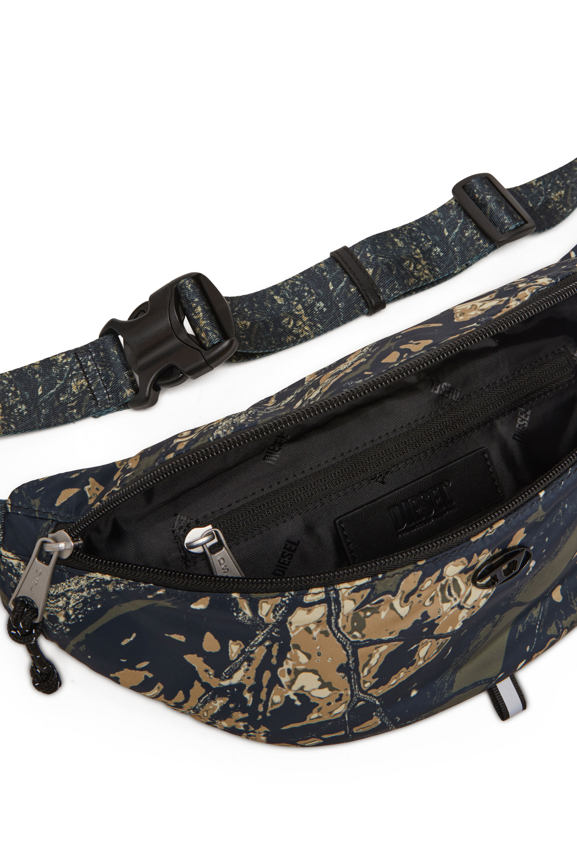 Diesel - D-PACK BELTBAG X, Male's D-Pack-Belt bag in camo-print fabric in Military Green - 2