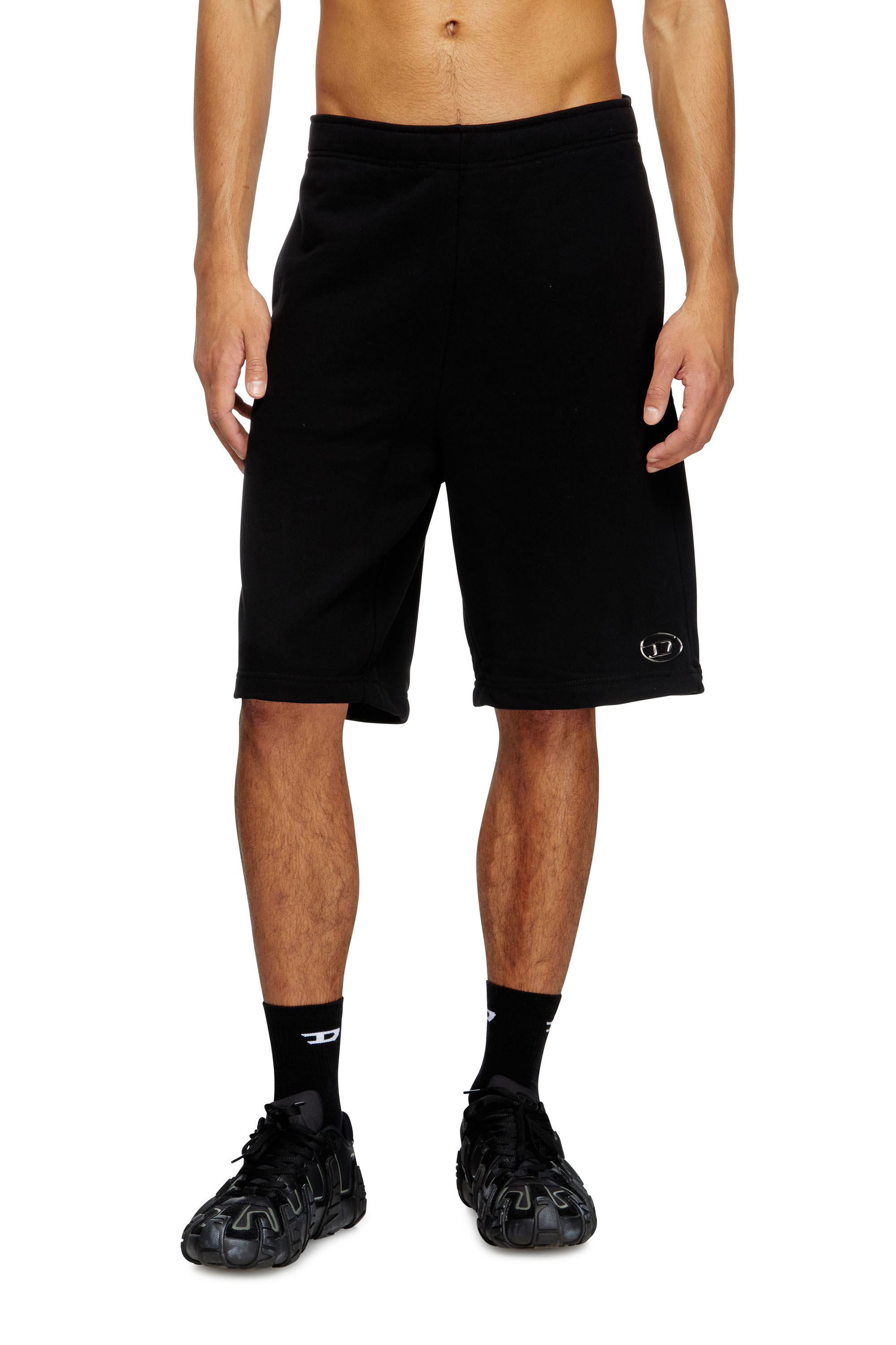 Diesel - P-MARSHY-OD, Male's Sweat shorts with injection molded logo in Black - 3