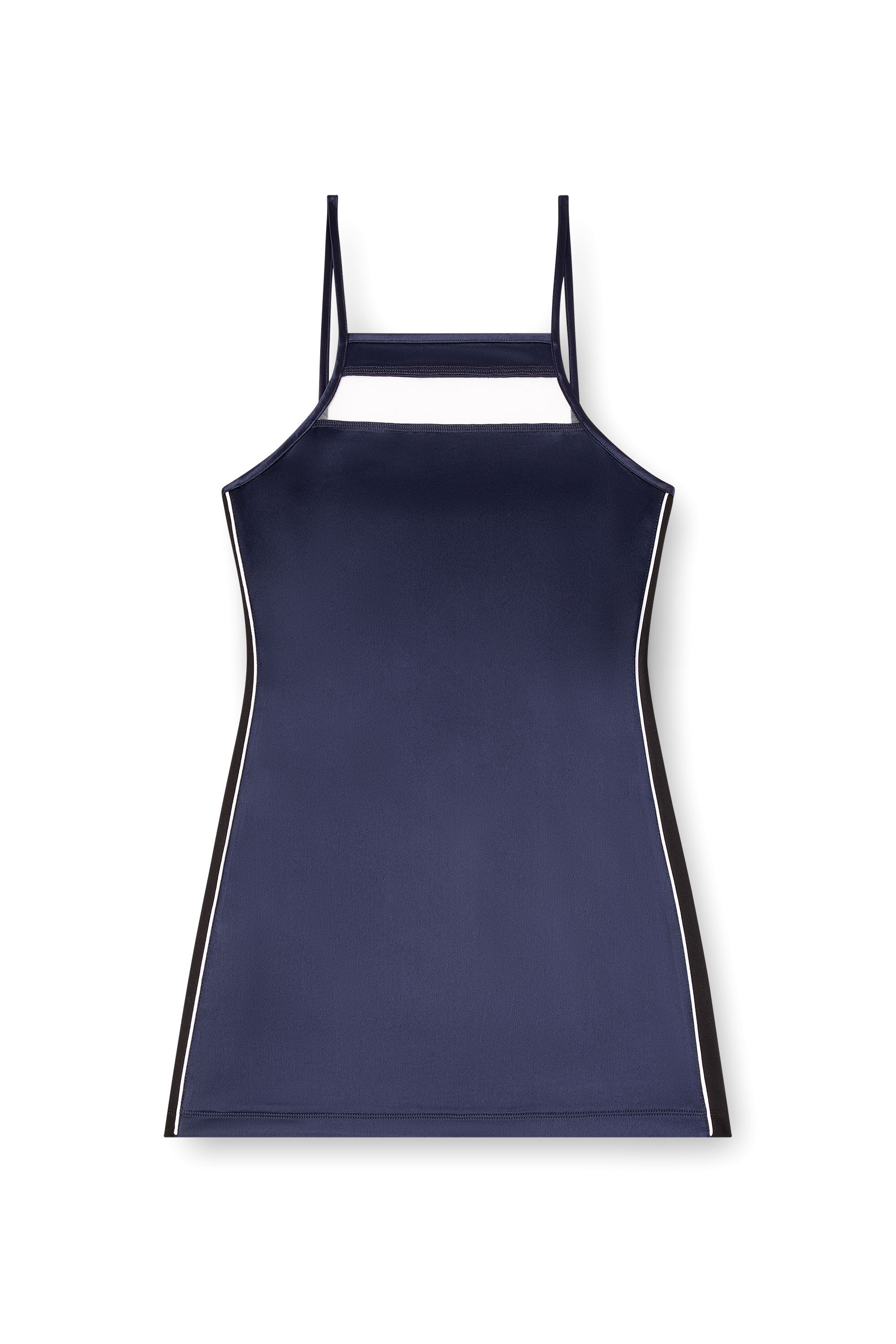 Diesel - D-AFFY, Robe courte en satin, tricot et tulle Femme in Bleu - 2