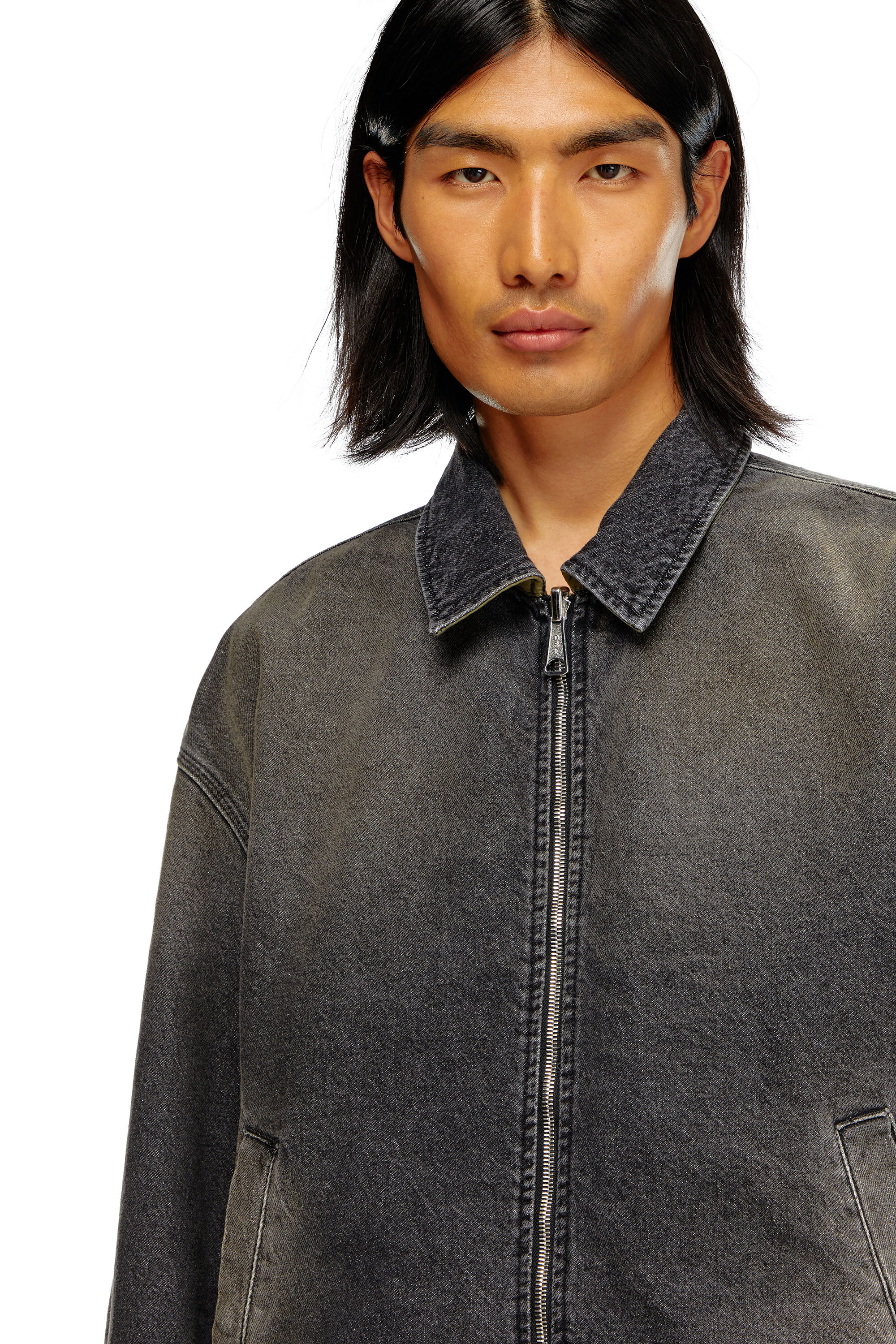 Diesel - D-STACK-S, Veste réversible en denim et nylon Homme in Noir - 4