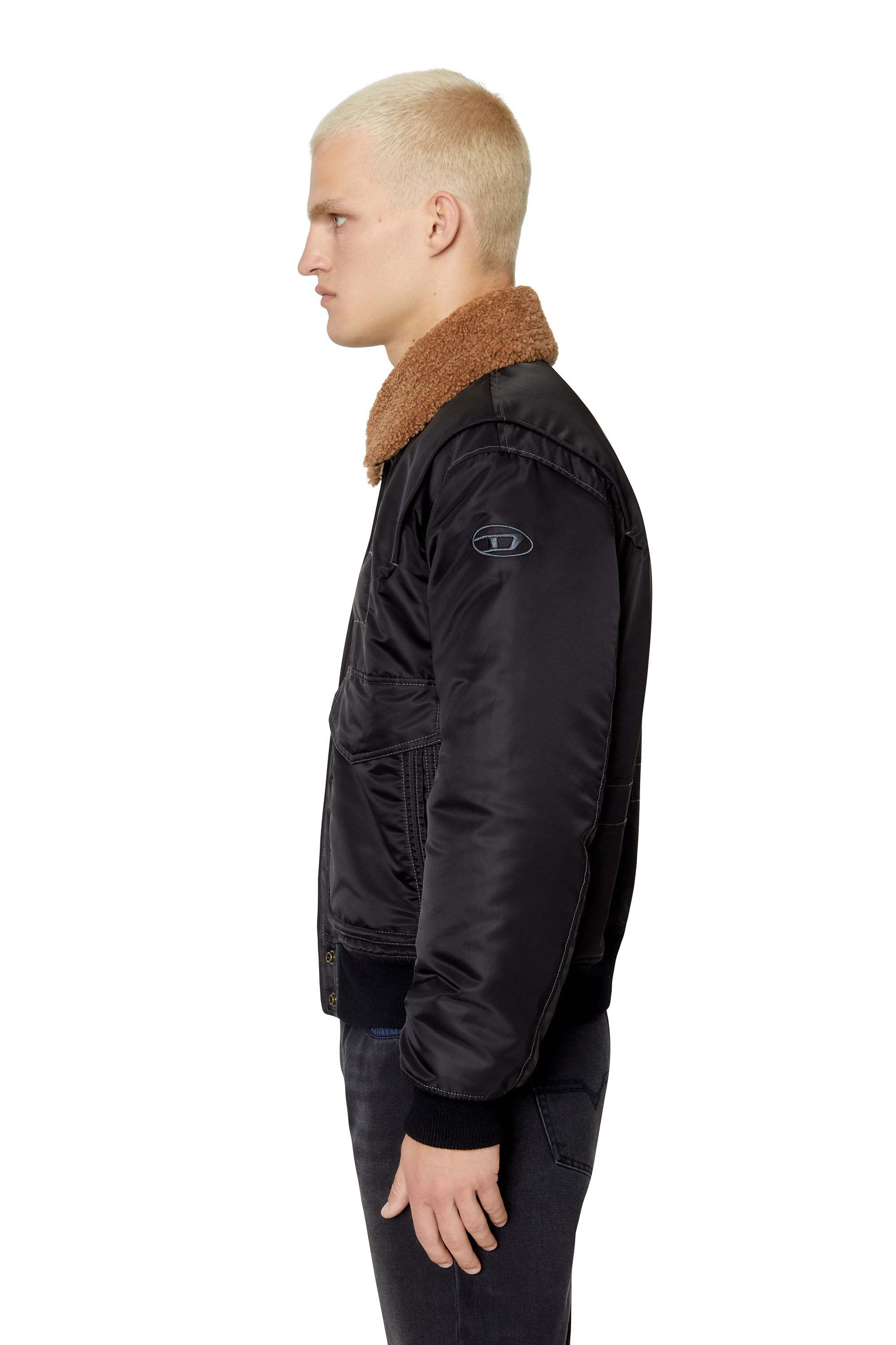 W-CARLO-NW Man: Padded bomber jacket with fuzzy collar | Diesel