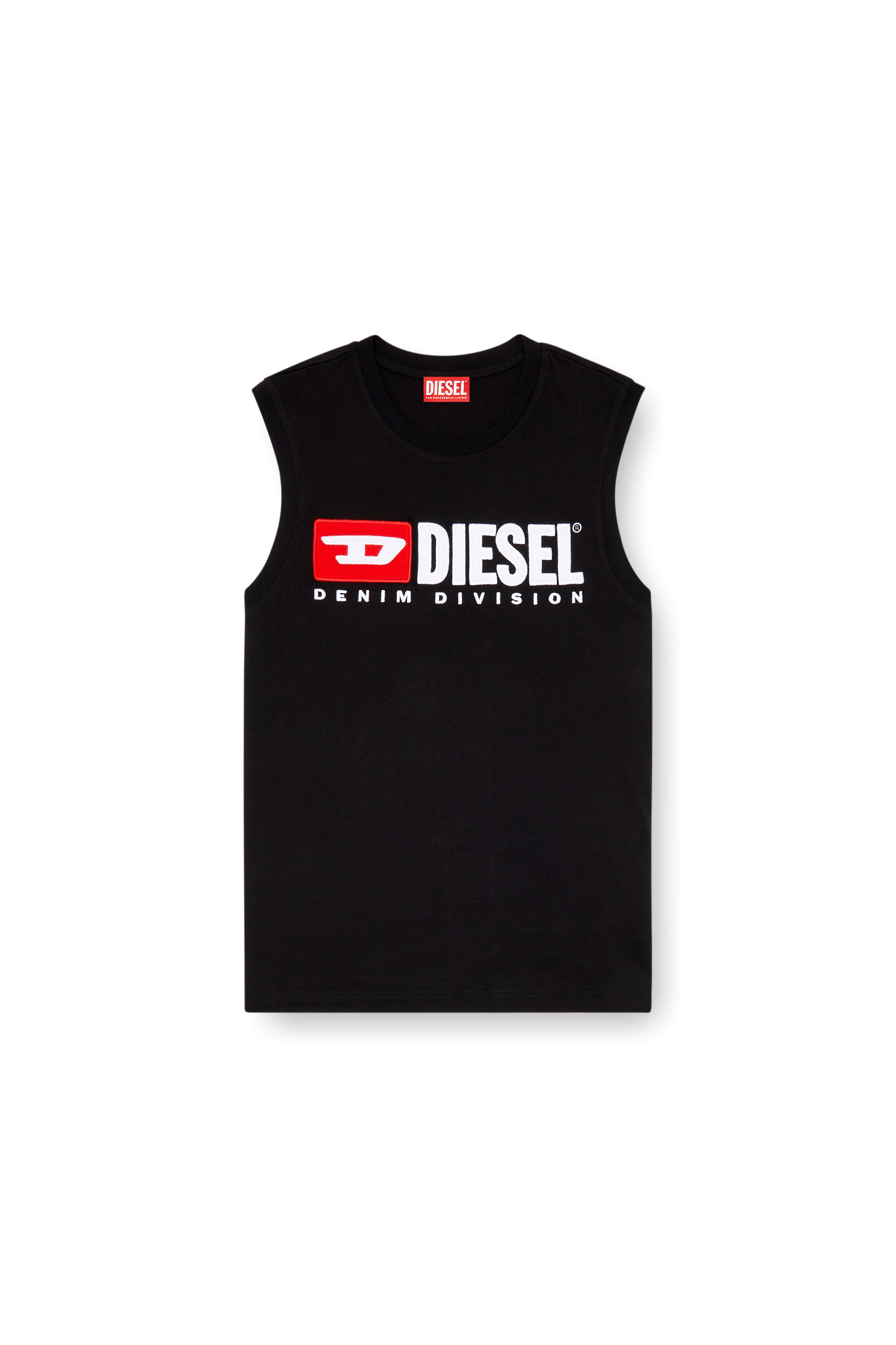 Diesel - T-ISCO-DIV, Homme Débardeur avec logo imprimé sur le devant in Noir - Image 2