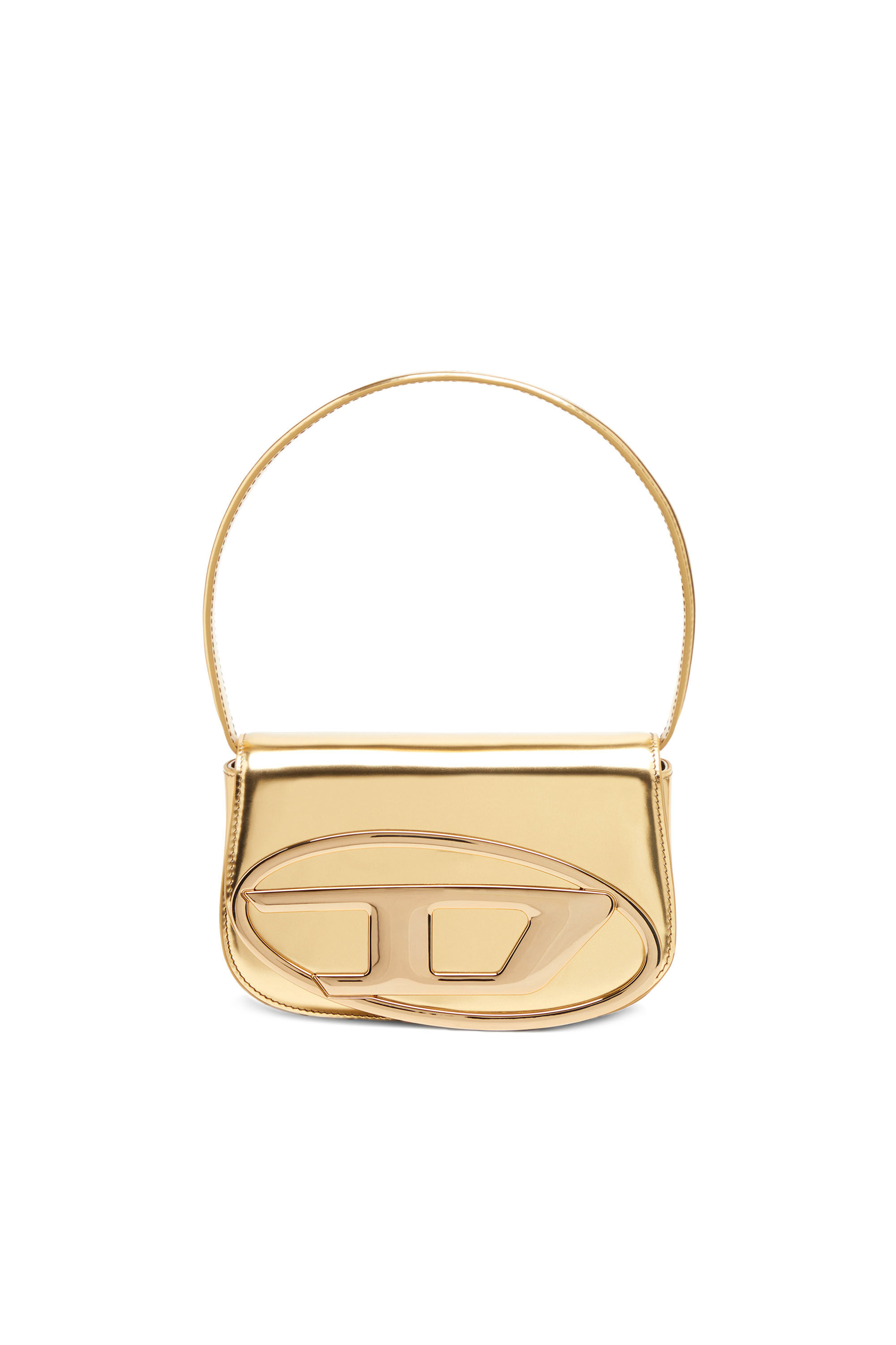 Women s 1DR Iconic shoulder bag in mirrored leather Gold Diesel