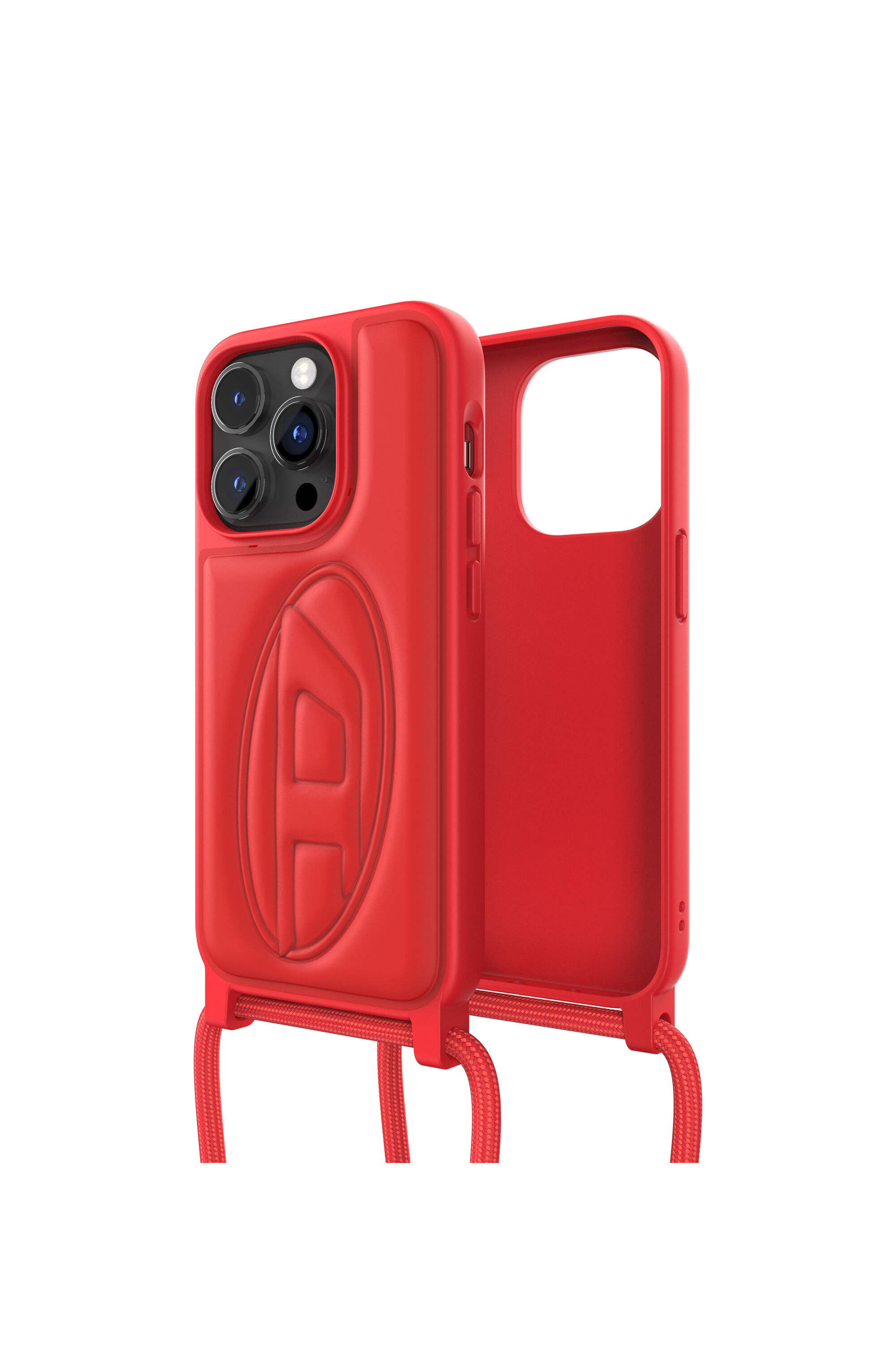 Diesel - 50279 NECKLACE CASE, Unisex's Necklace case oval D for iPhone 14 Pro in Red - 1