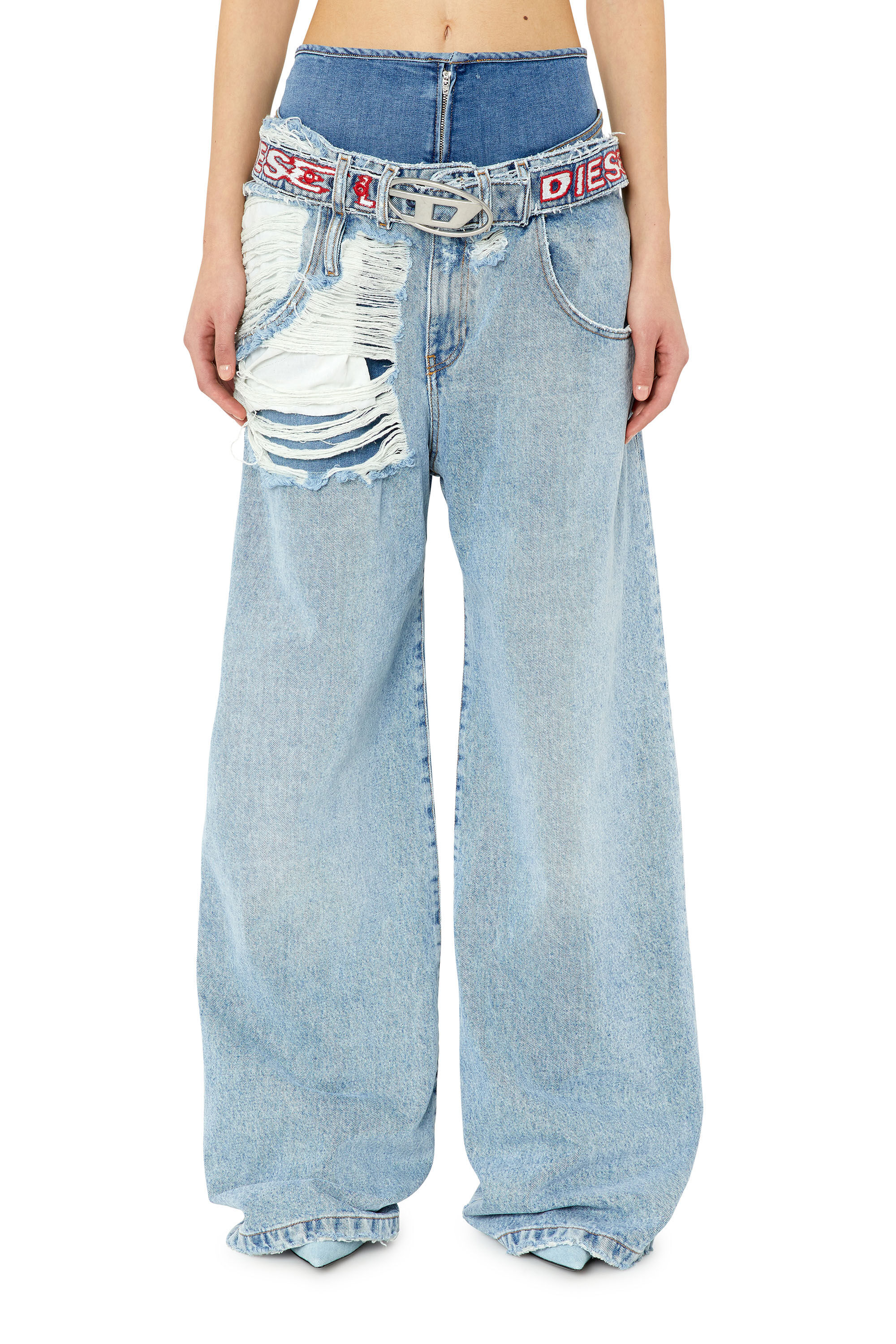 D ILLIN Femme Jeans boyfriend Bleu clair Diesel