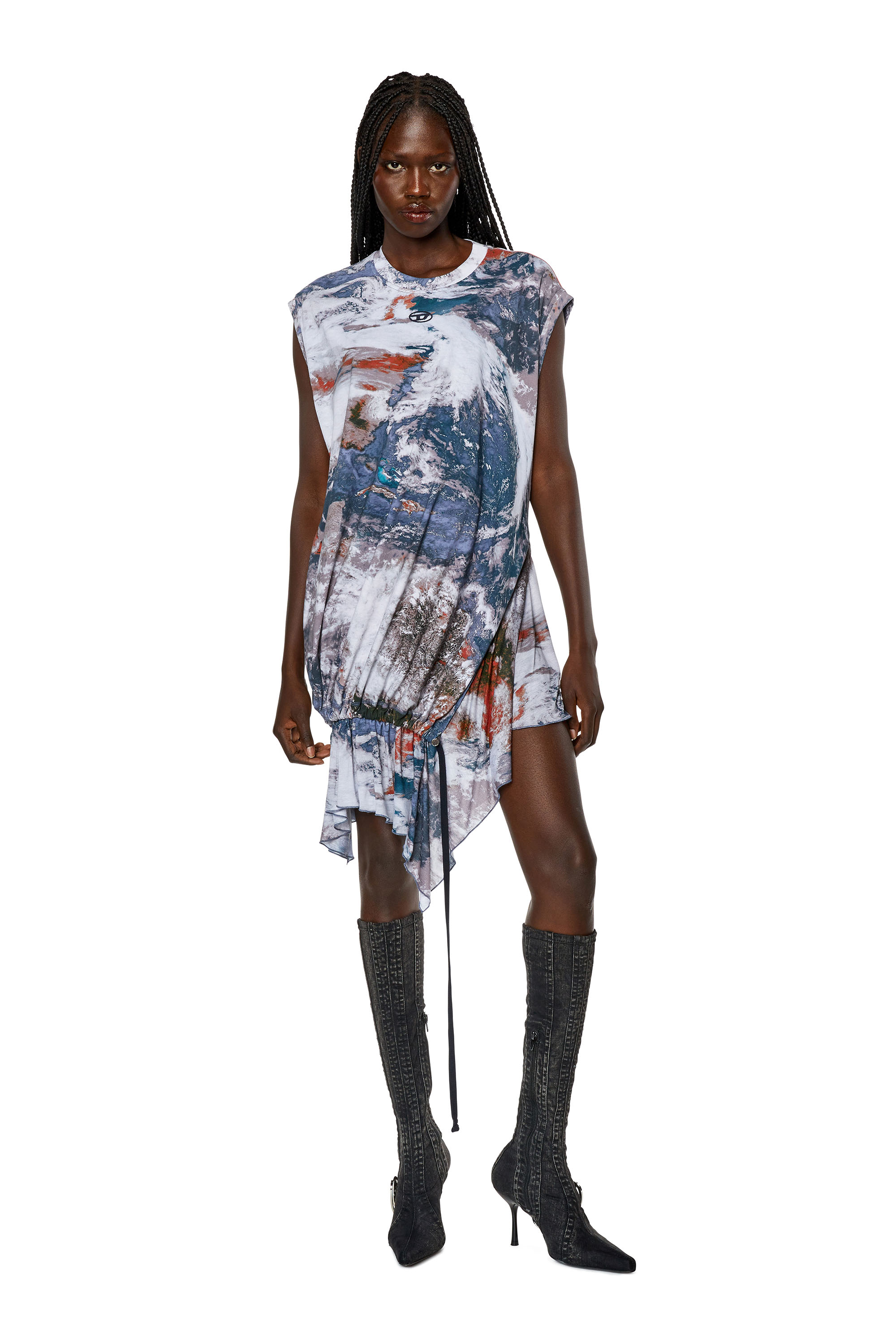 Robe T-shirt imprimée avec ourlet en jersey