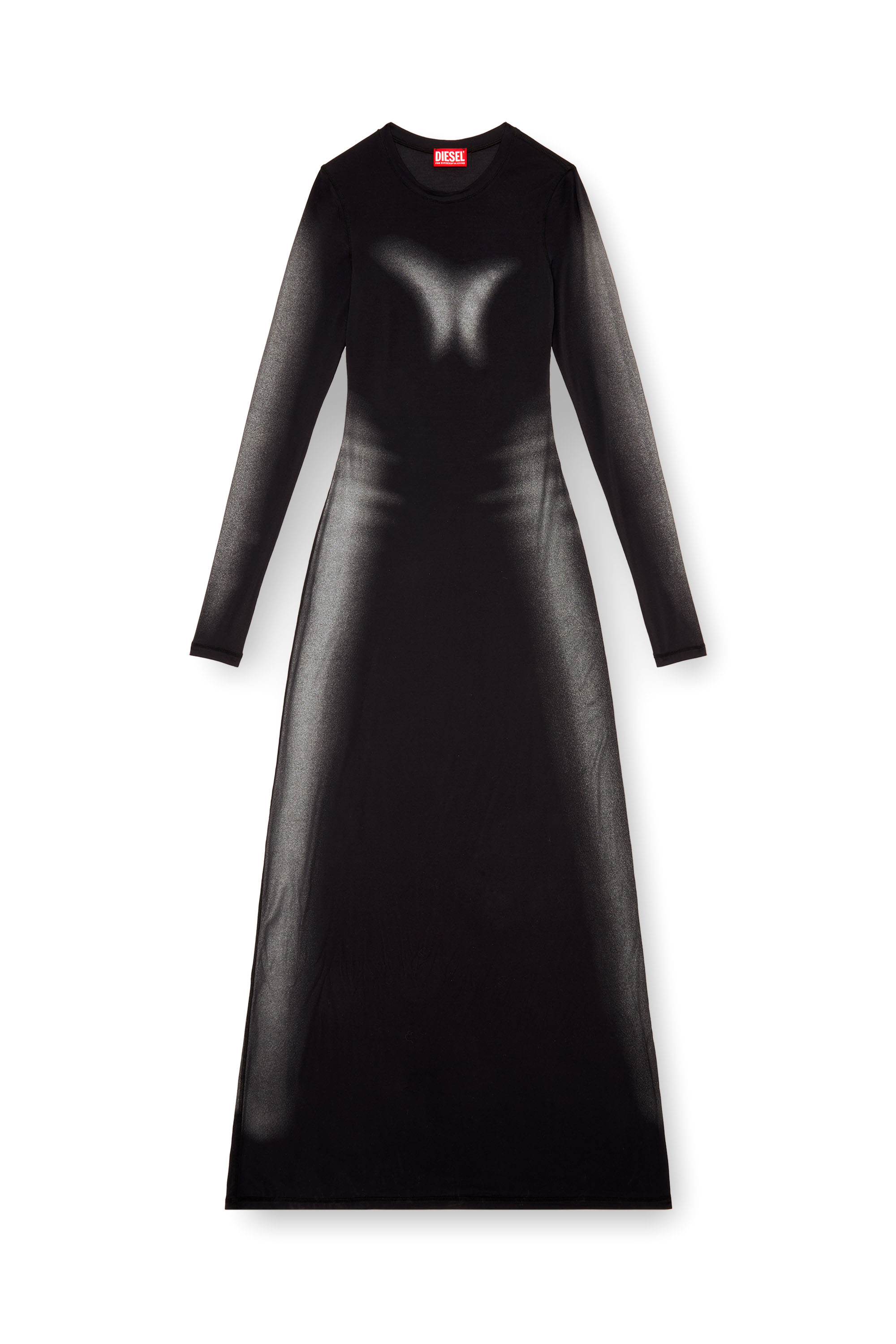 Diesel - D-ANESSA, Female's Long dress in metallic stretch jersey in Black - 4