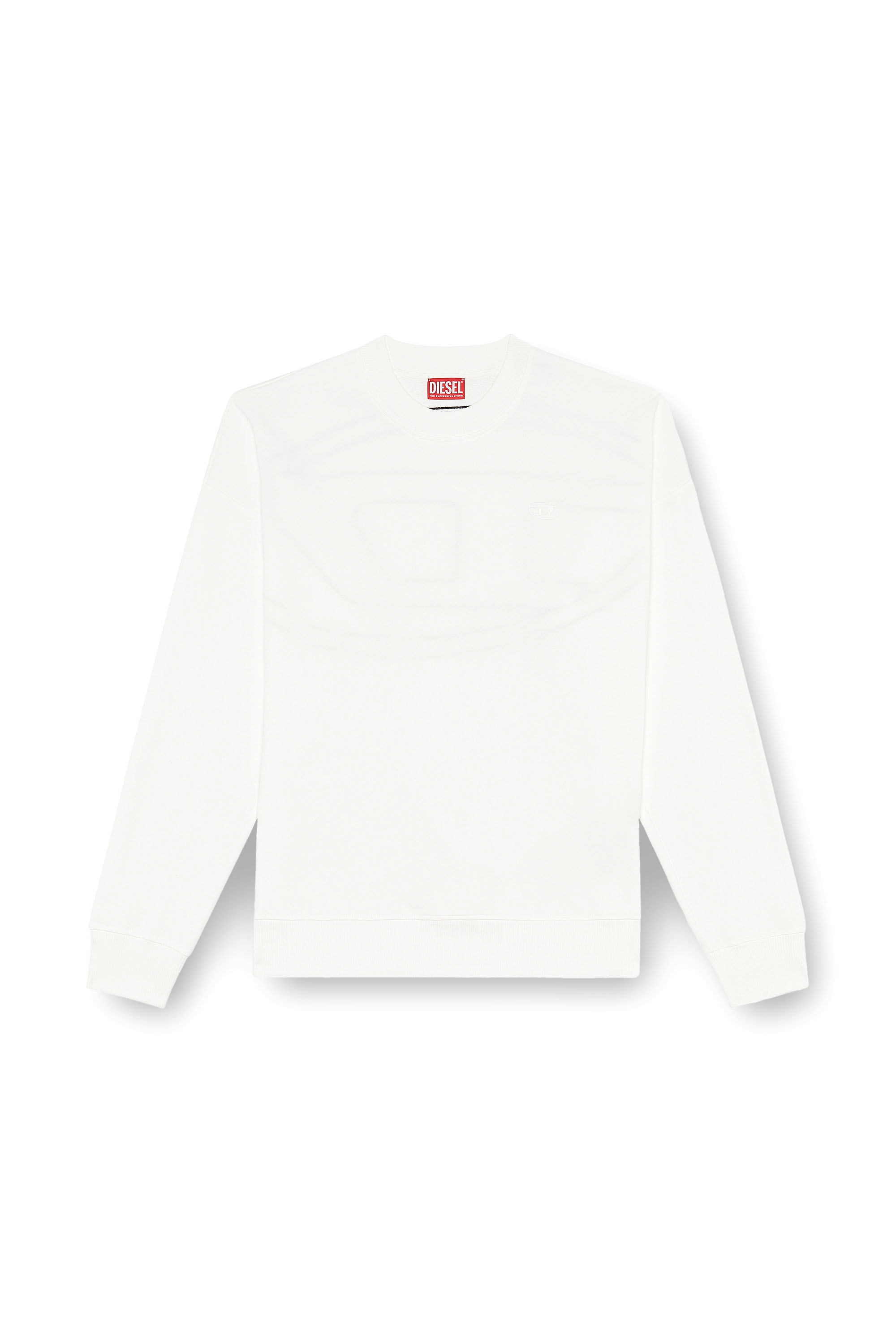 Diesel - S-ROB-MEGOVAL-D, Male's Sweatshirt with logo embroidery in White - 4