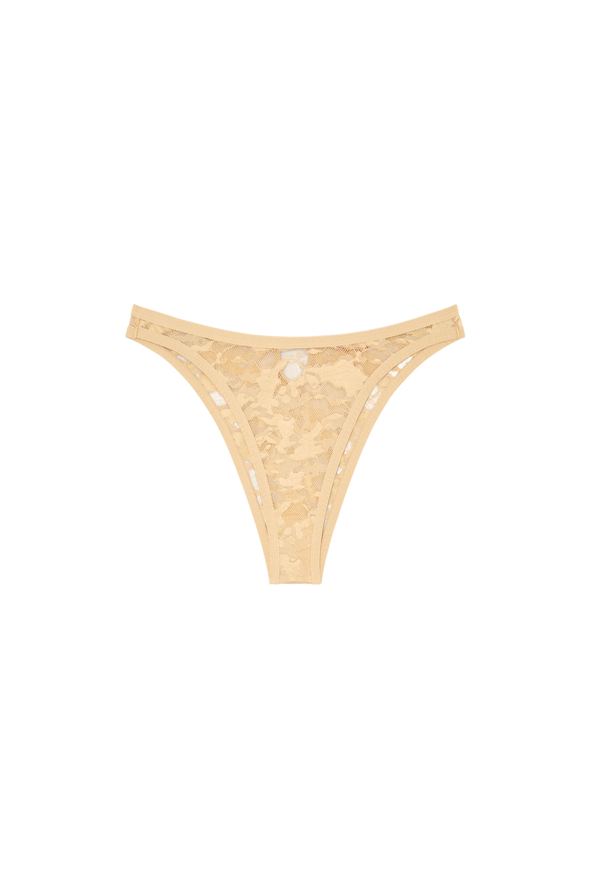 Diesel - UFPN-D-OVAL-PUNCHY-BRIEF, Female's Camo lace briefs with Oval D plaque in Light Brown - 4