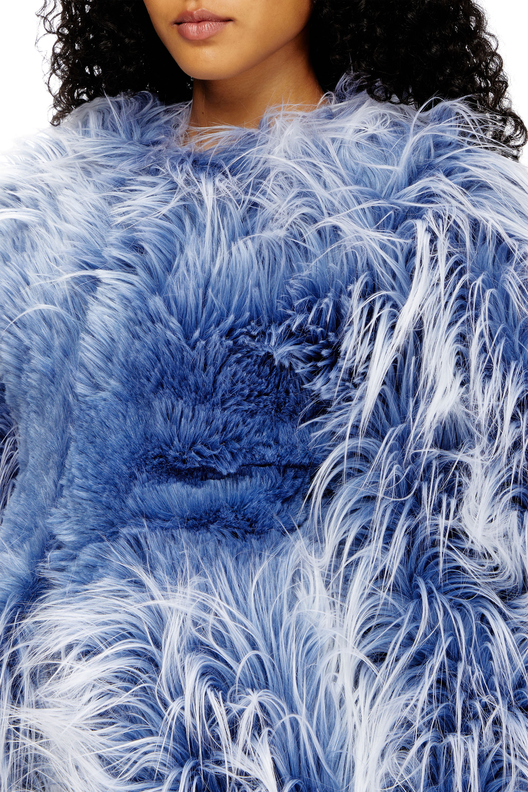 Diesel - W-CABY, Female's Ombré-hair padded monster coat in Blue - 4