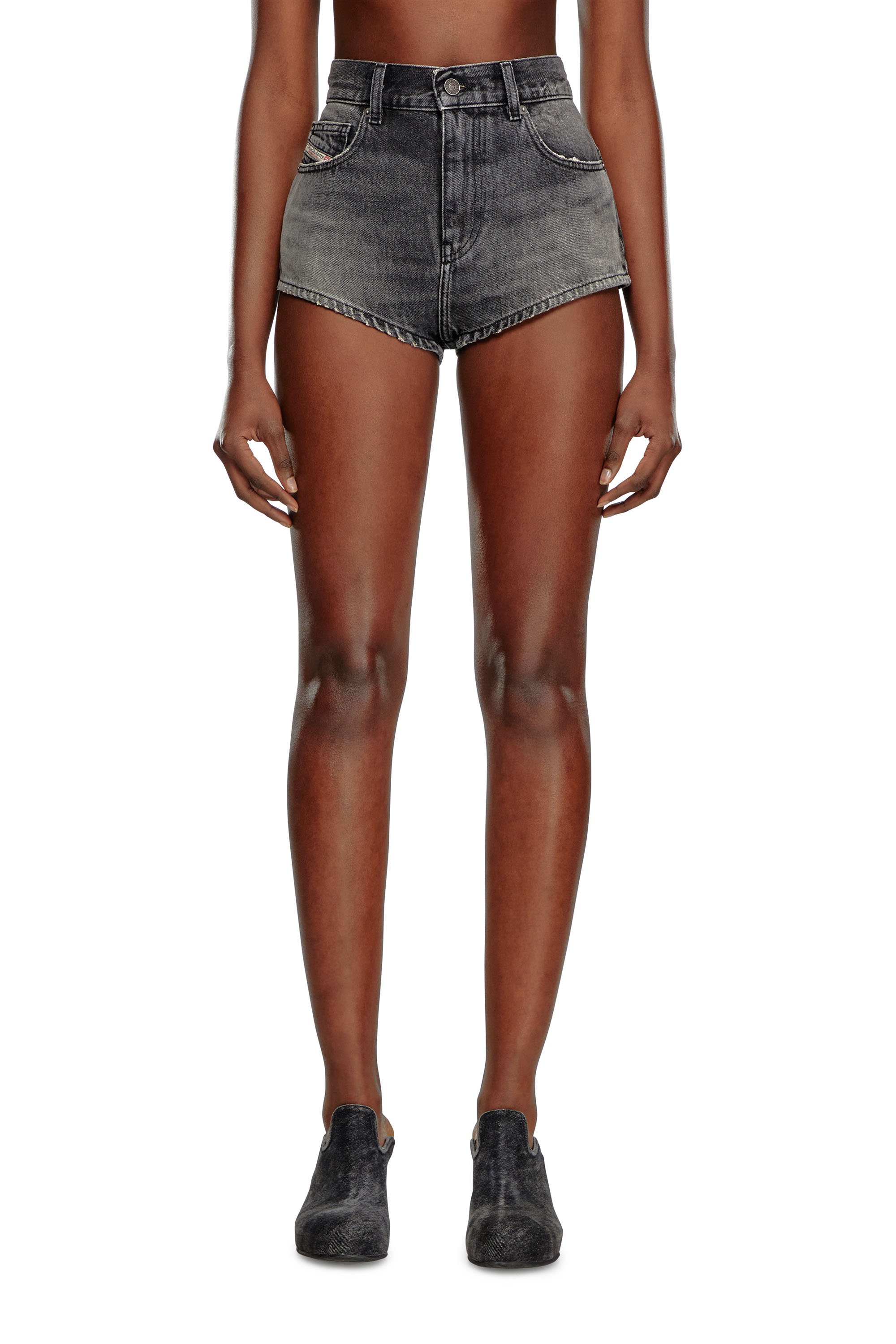 Diesel - DE-LUNAR, Hot pants en denim Femme in Noir - 1