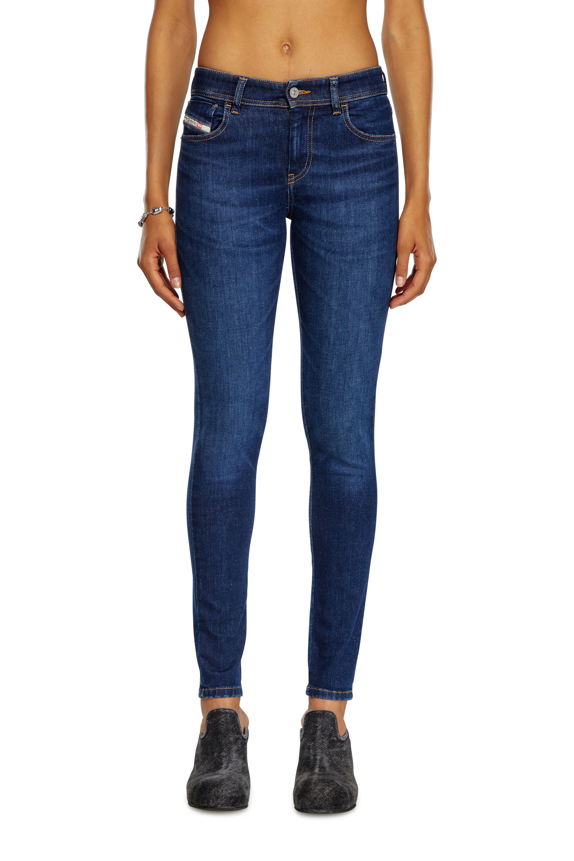 Diesel - Female Super skinny Jeans 2017 Slandy 09J12, Dark Blue - Image 2