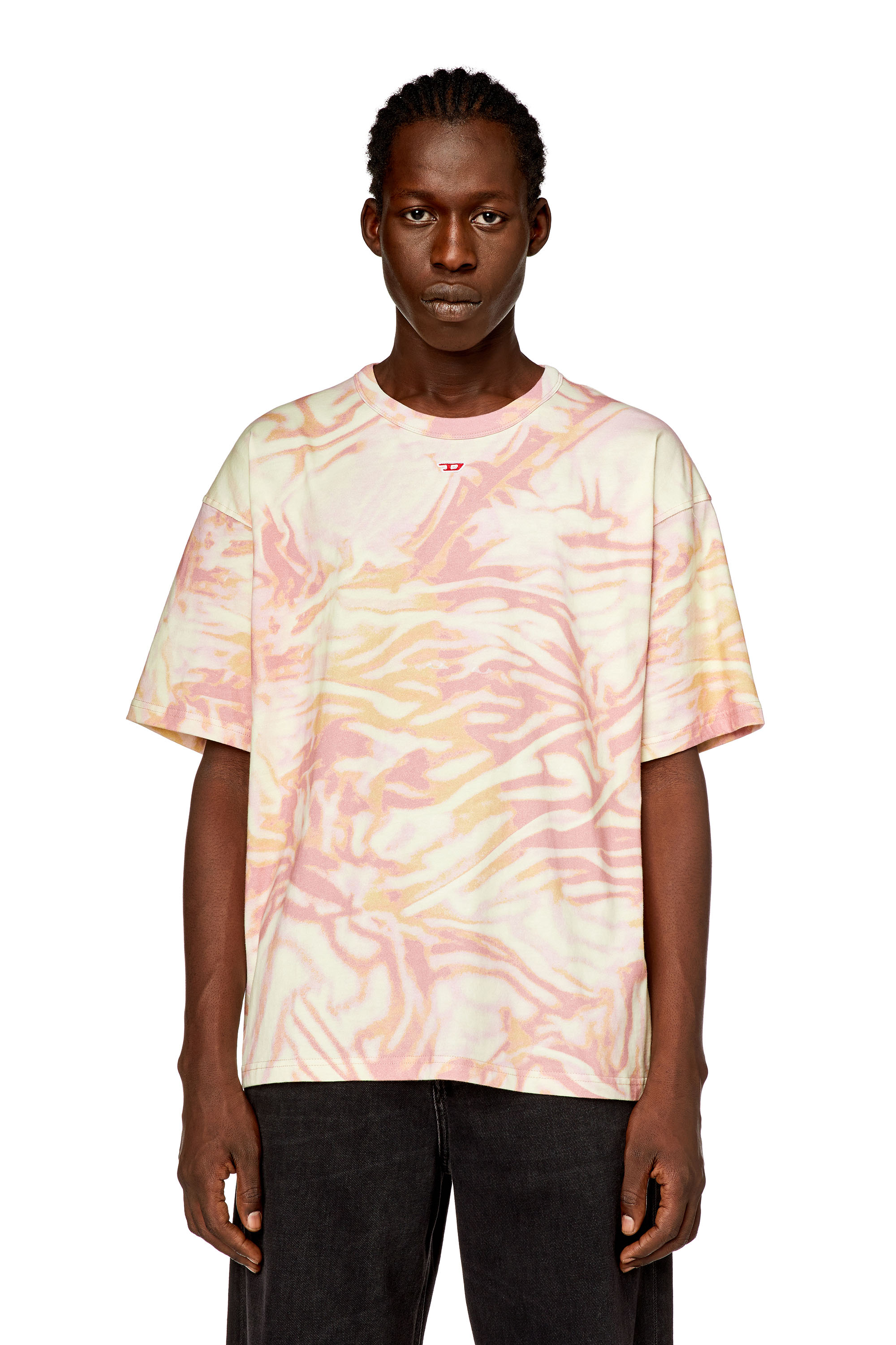Diesel - T-BOXT-N3, Homme T-shirt avec imprimé camouflage zébré in Rose - Image 1