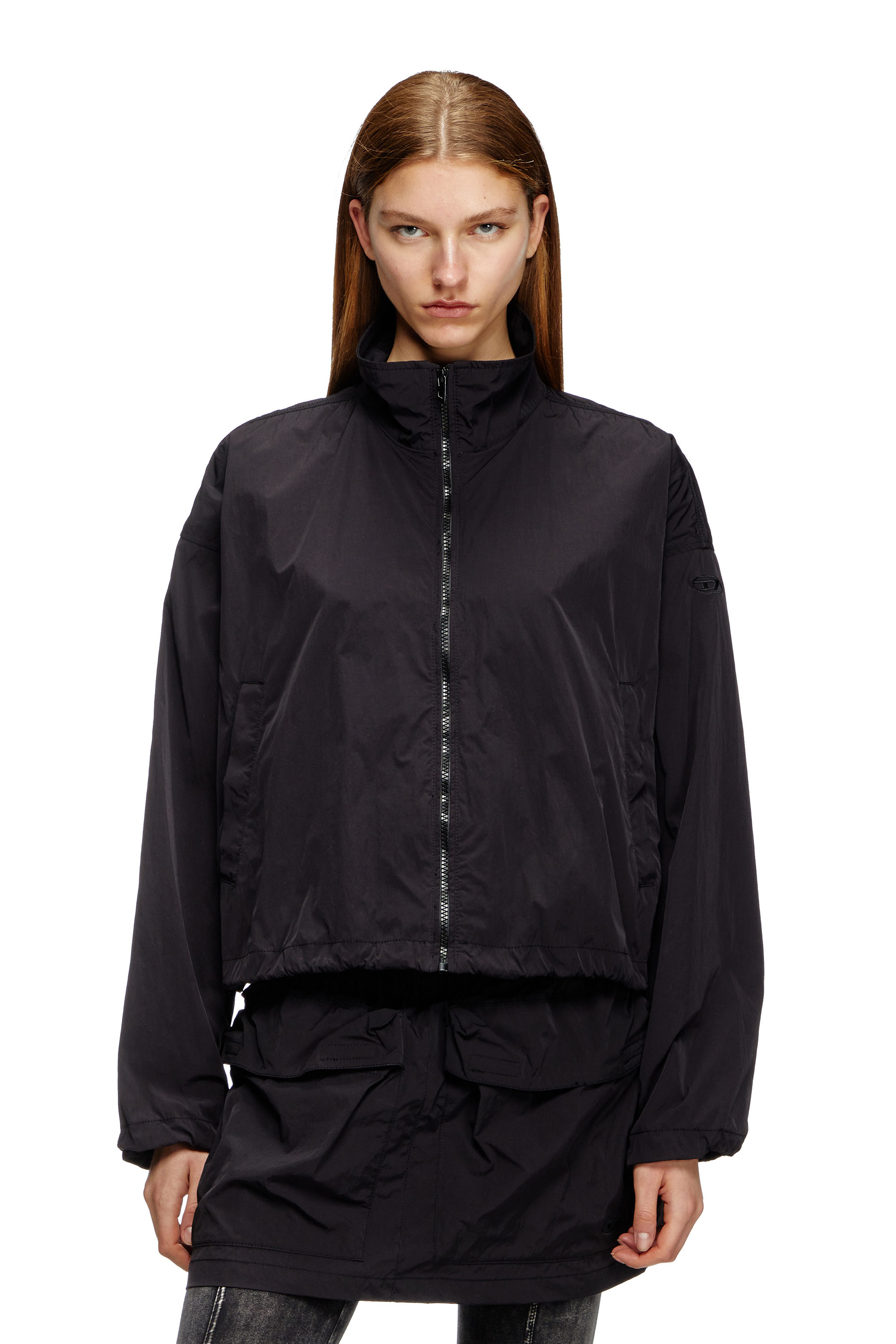 Diesel - G-LEAM, Windbreaker in compact nylon Femme in Noir - 1