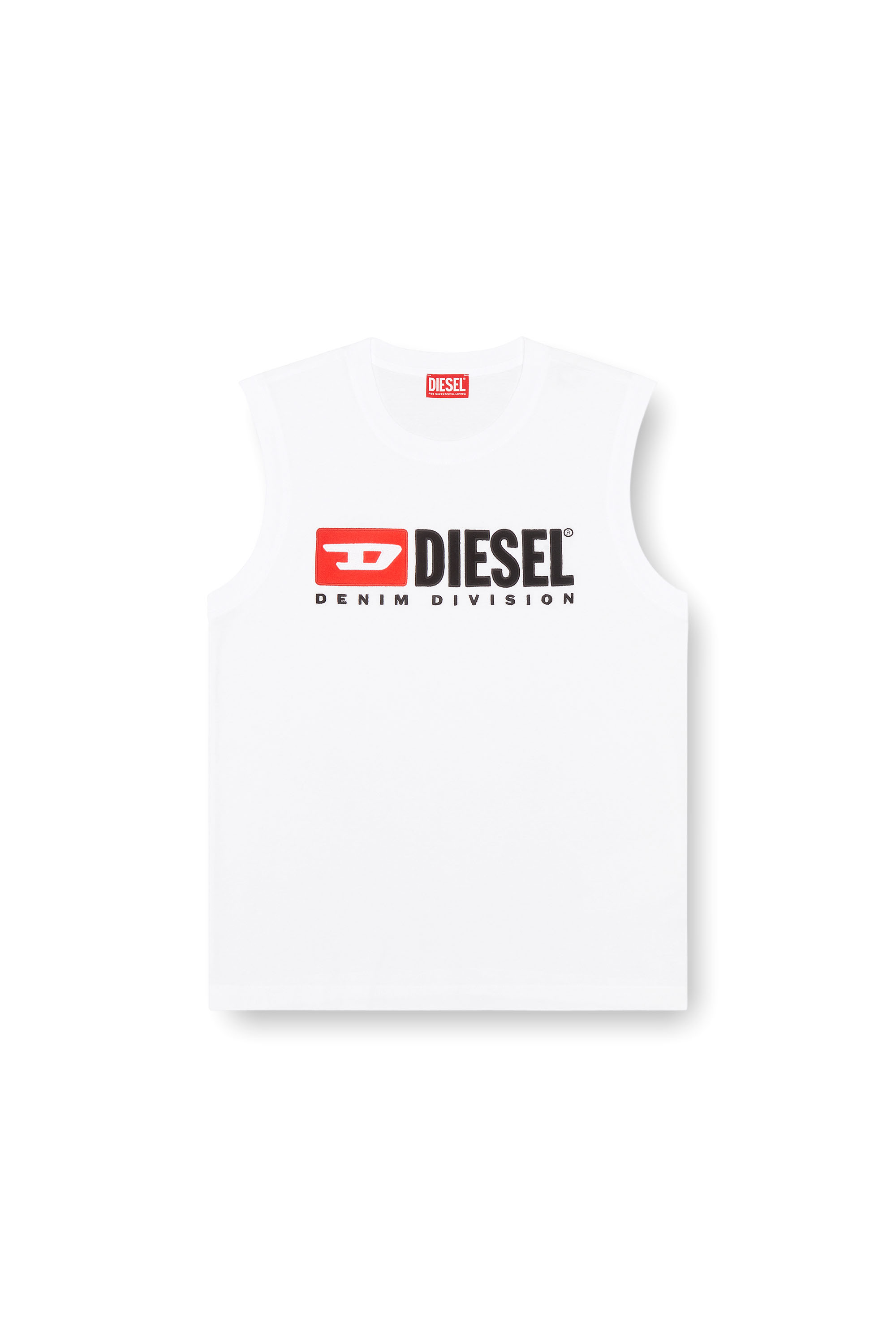 Diesel - T-ISCO-DIV, Homme Débardeur avec logo imprimé sur le devant in Blanc - Image 4