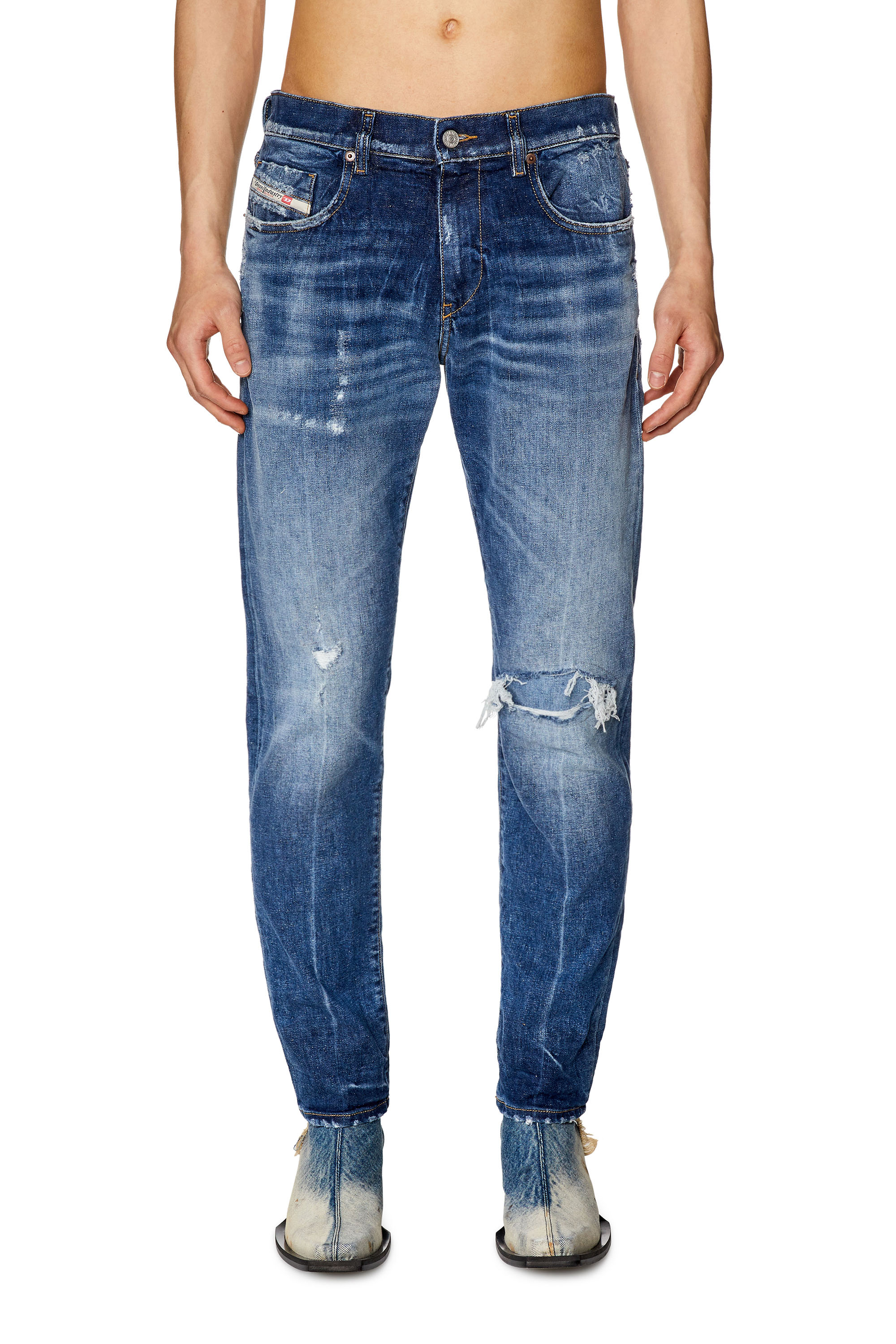 Diesel - Slim Jeans 2019 D-Strukt 09G15, Medium Blue - Image 1