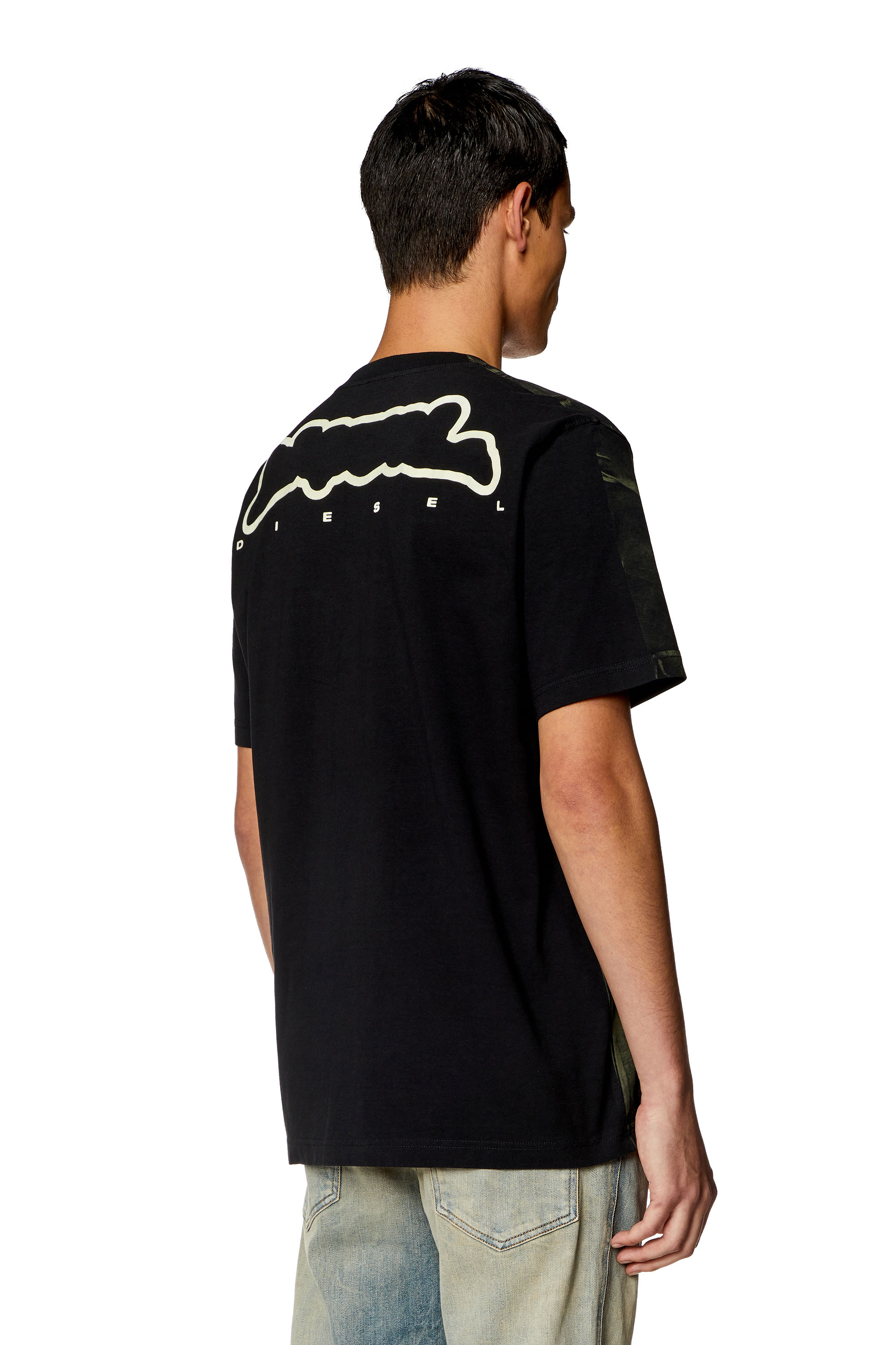 Diesel - T-JUST-N3, Homme T-shirt avec imprimé effet froissé in Polychrome - Image 2