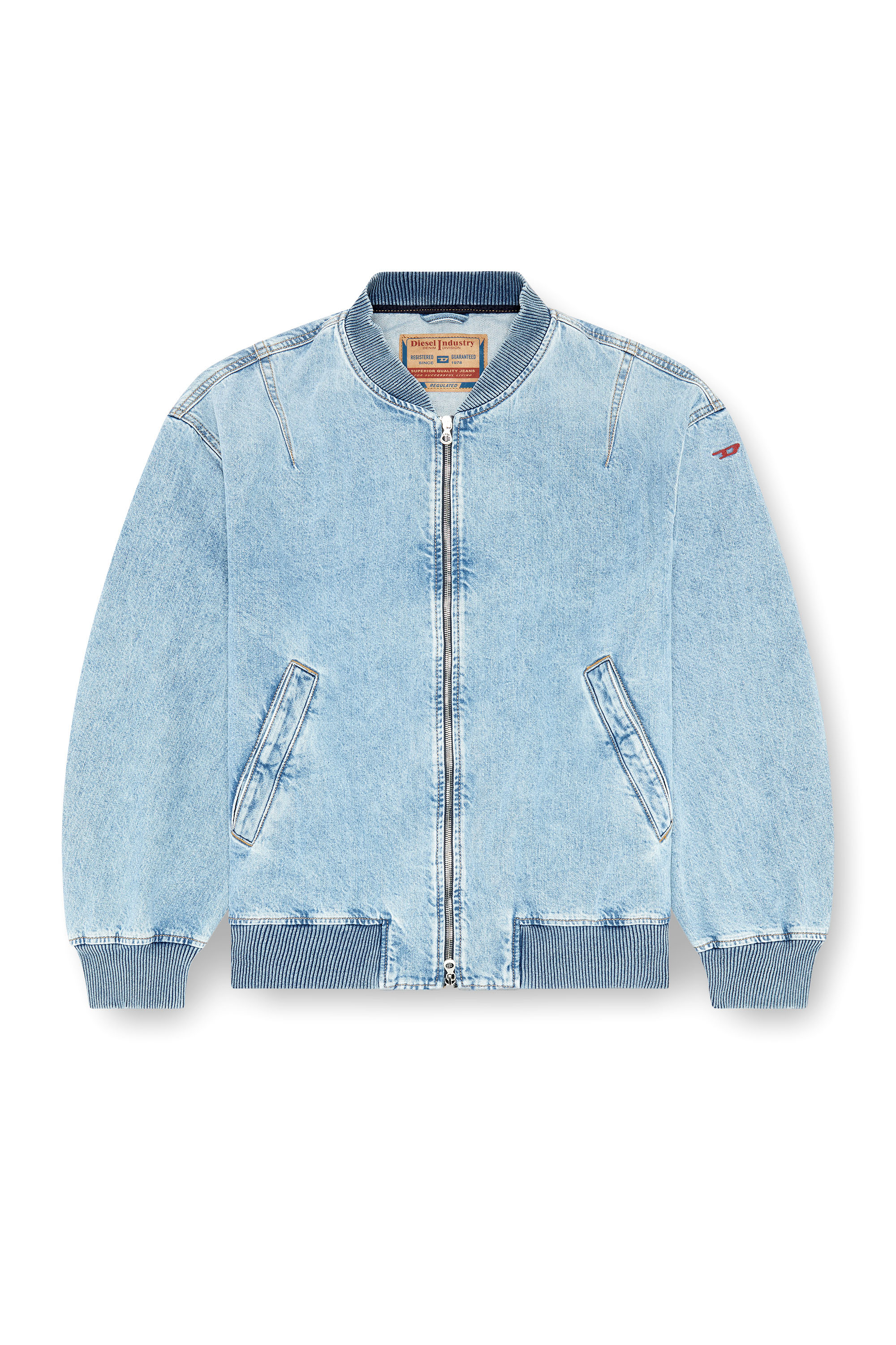 Diesel - D-VINZ, Male's Bomber jacket in denim in Light Blue - 6