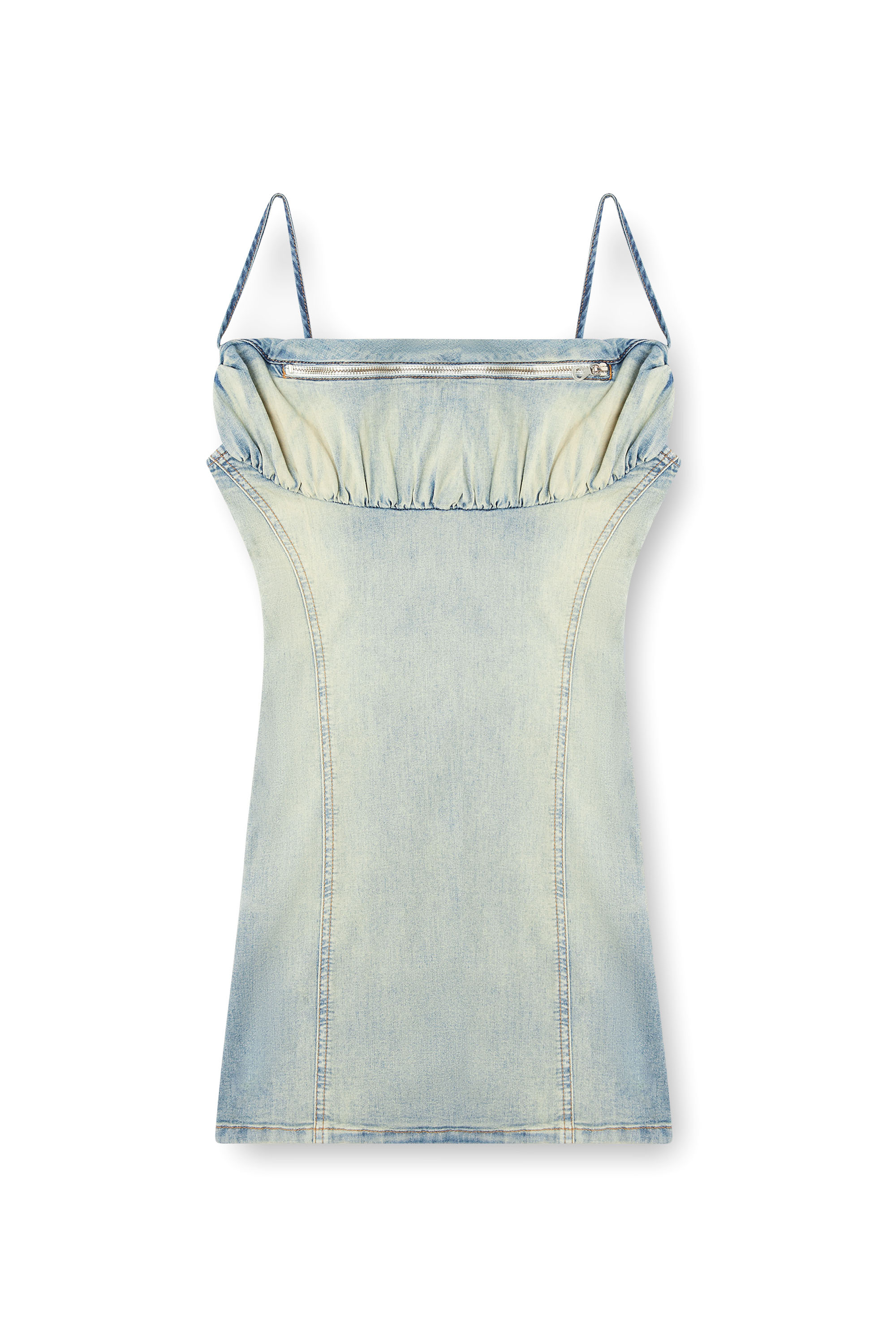 Diesel - DE-ELLIT-S, Female's Denim dress with belt bag detailing in Light Blue - 5