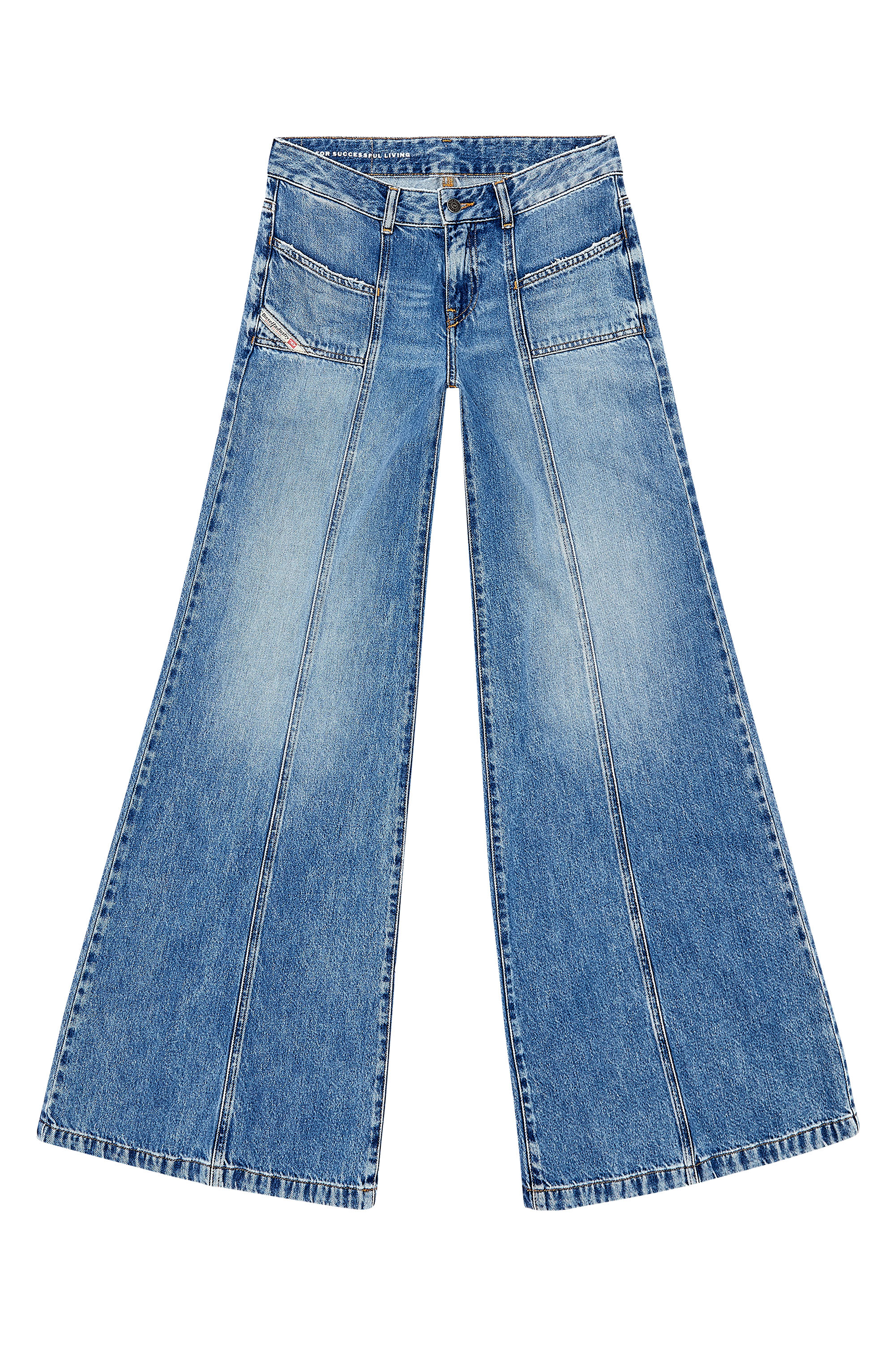Diesel - Bootcut and Flare Jeans D-Akii 09H95, Medium Blue - Image 1