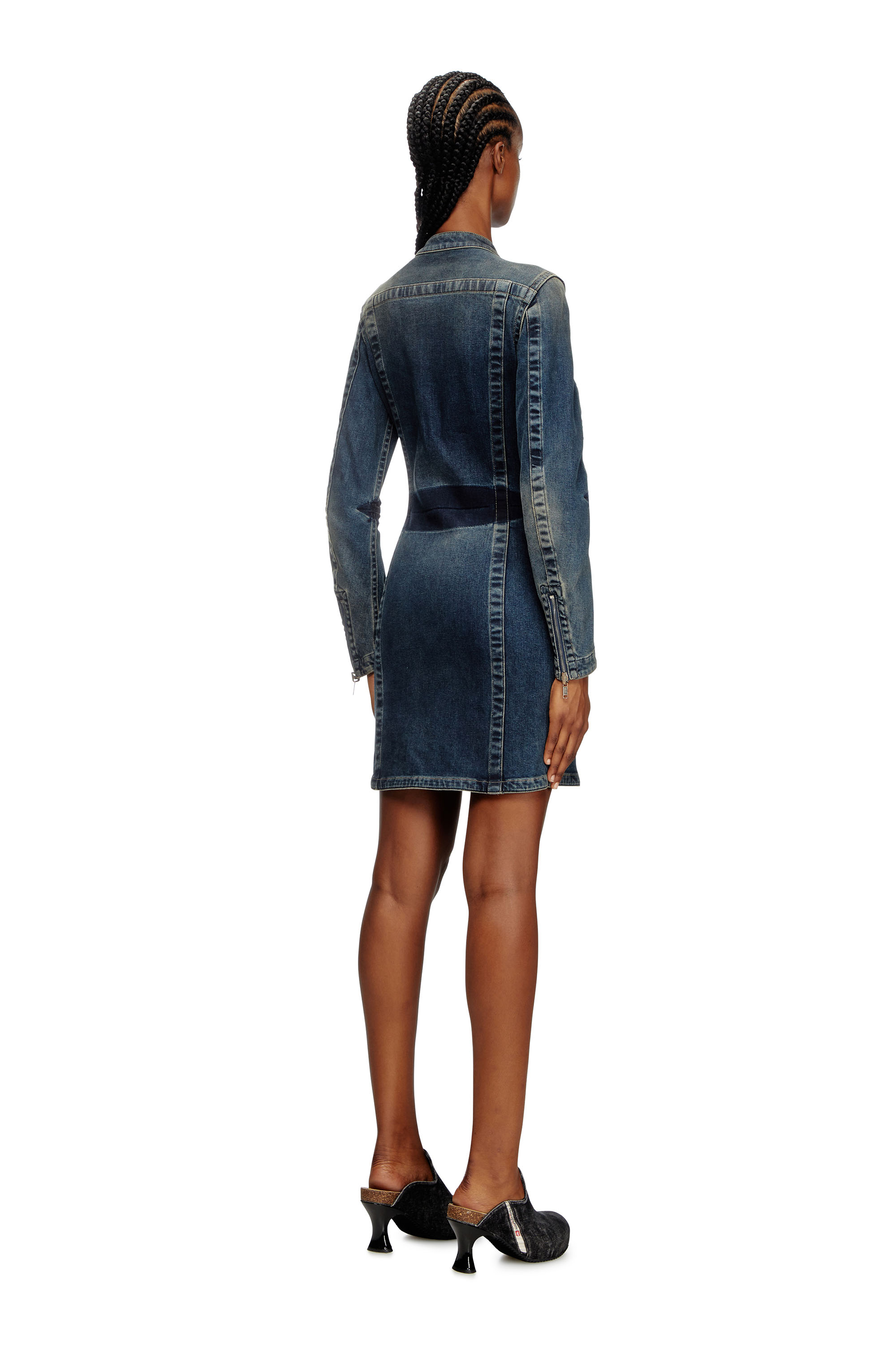 Diesel - DE-ROMI-RE, Female's Short dress in Rehab denim in Dark Blue - 4