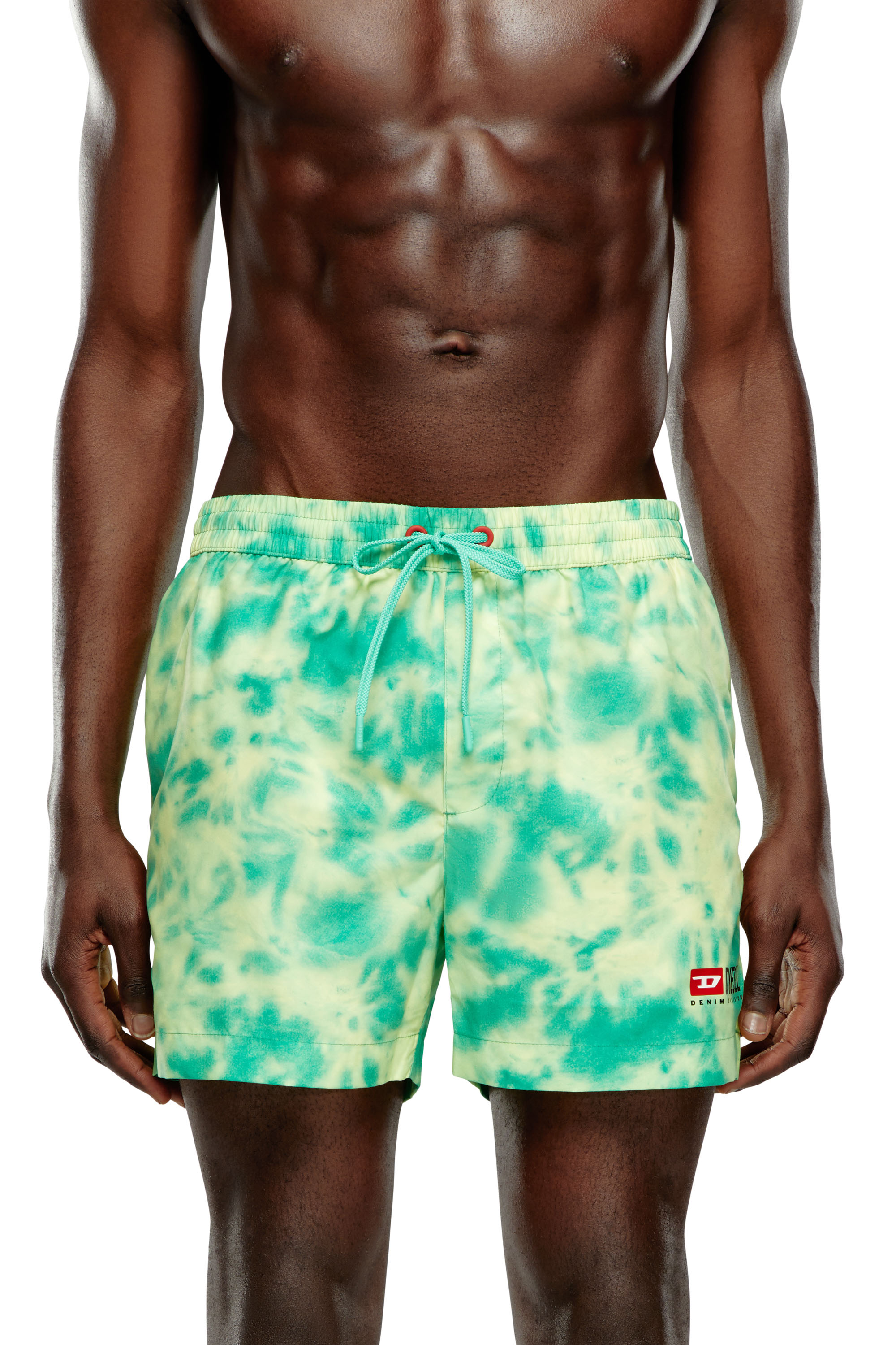 Diesel - BMBX-KEN-37, Male Mid-length swim shorts with tie-dye print in Multicolor - Image 2