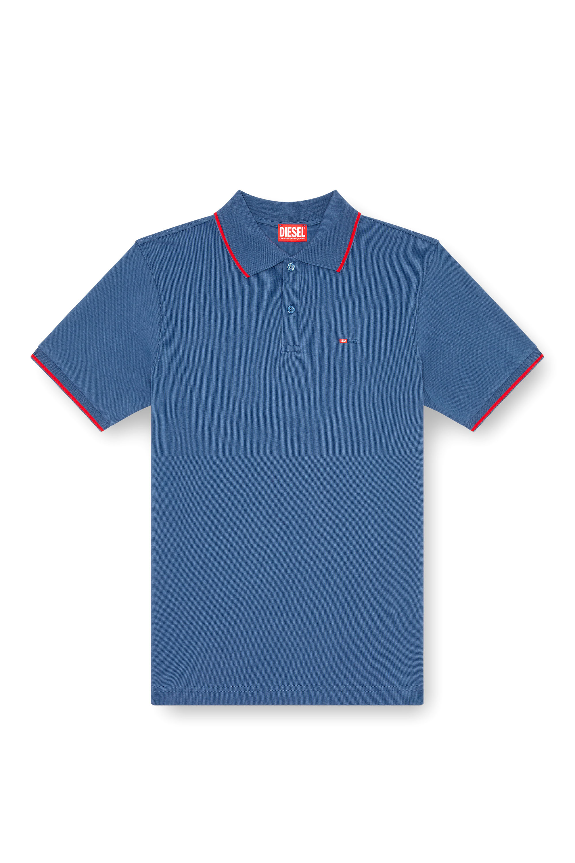 Diesel - T-FERRY-MICRODIV, Male's Polo shirt with micro Diesel embroidery in Blue - 4