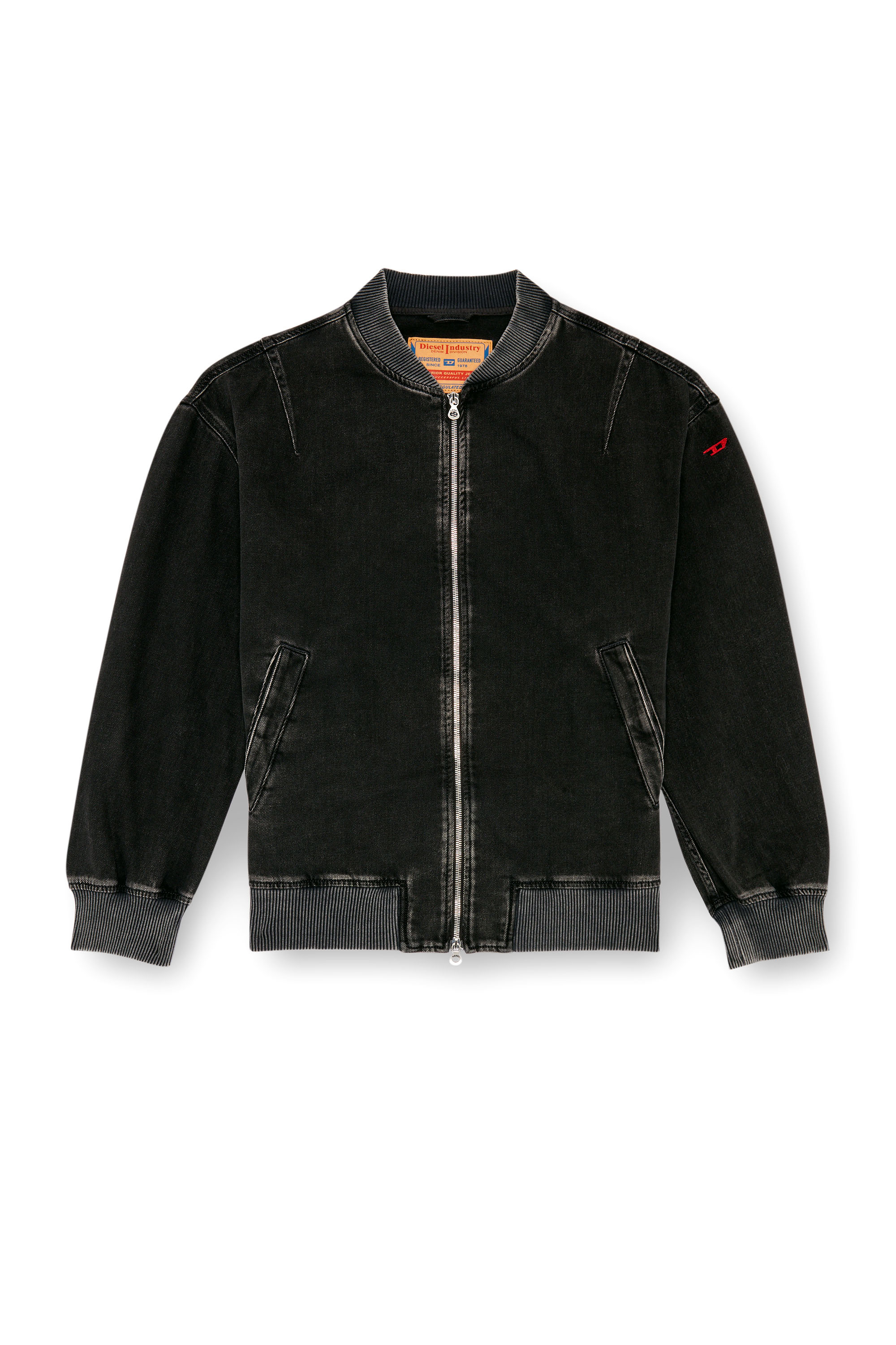 Diesel - D-VINZ, Male's Bomber jacket in clean-wash denim in Black - 5