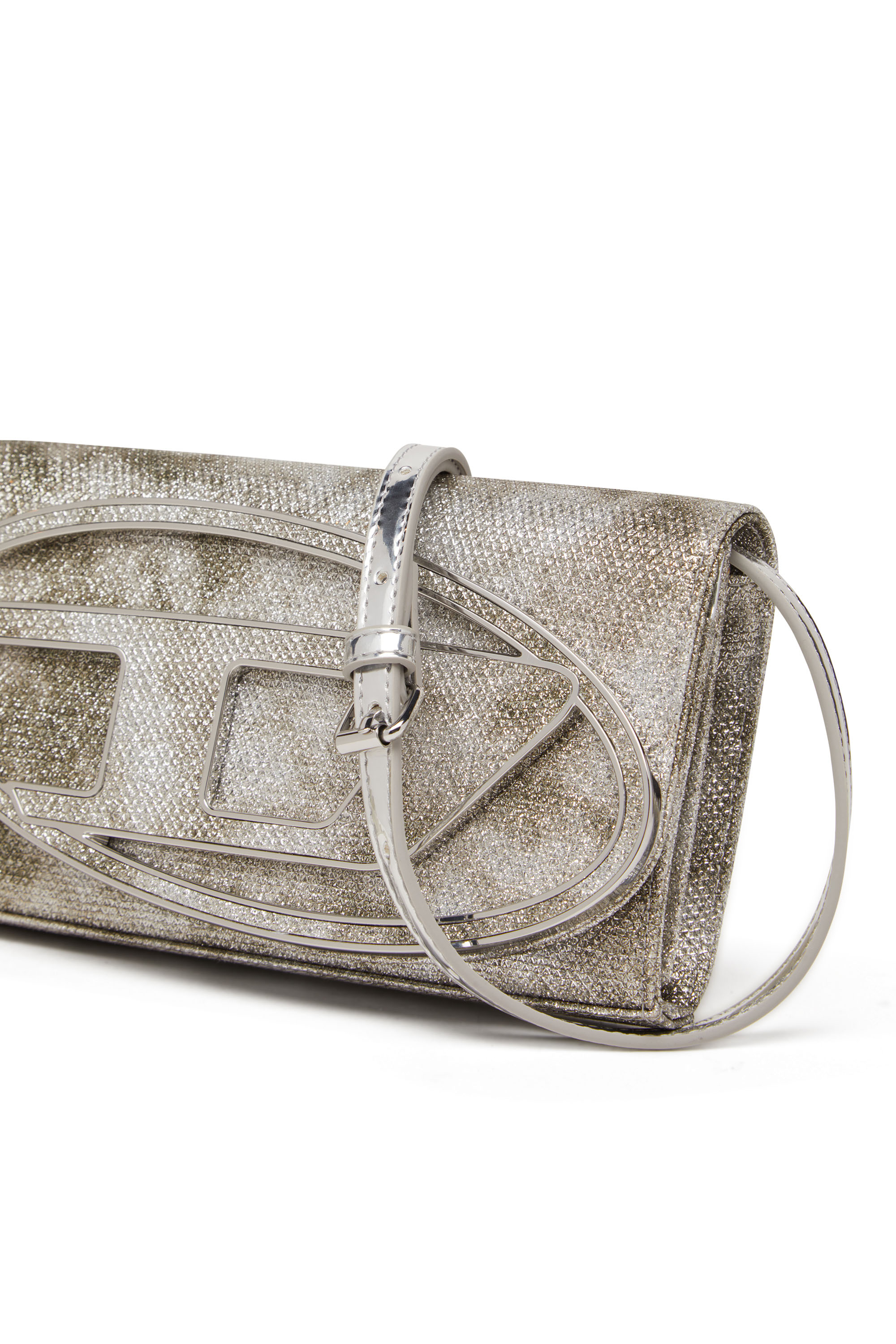 Diesel - 1DR WALLET STRAP, Female's Wallet purse in shimmer fabric in Light Brown - 5