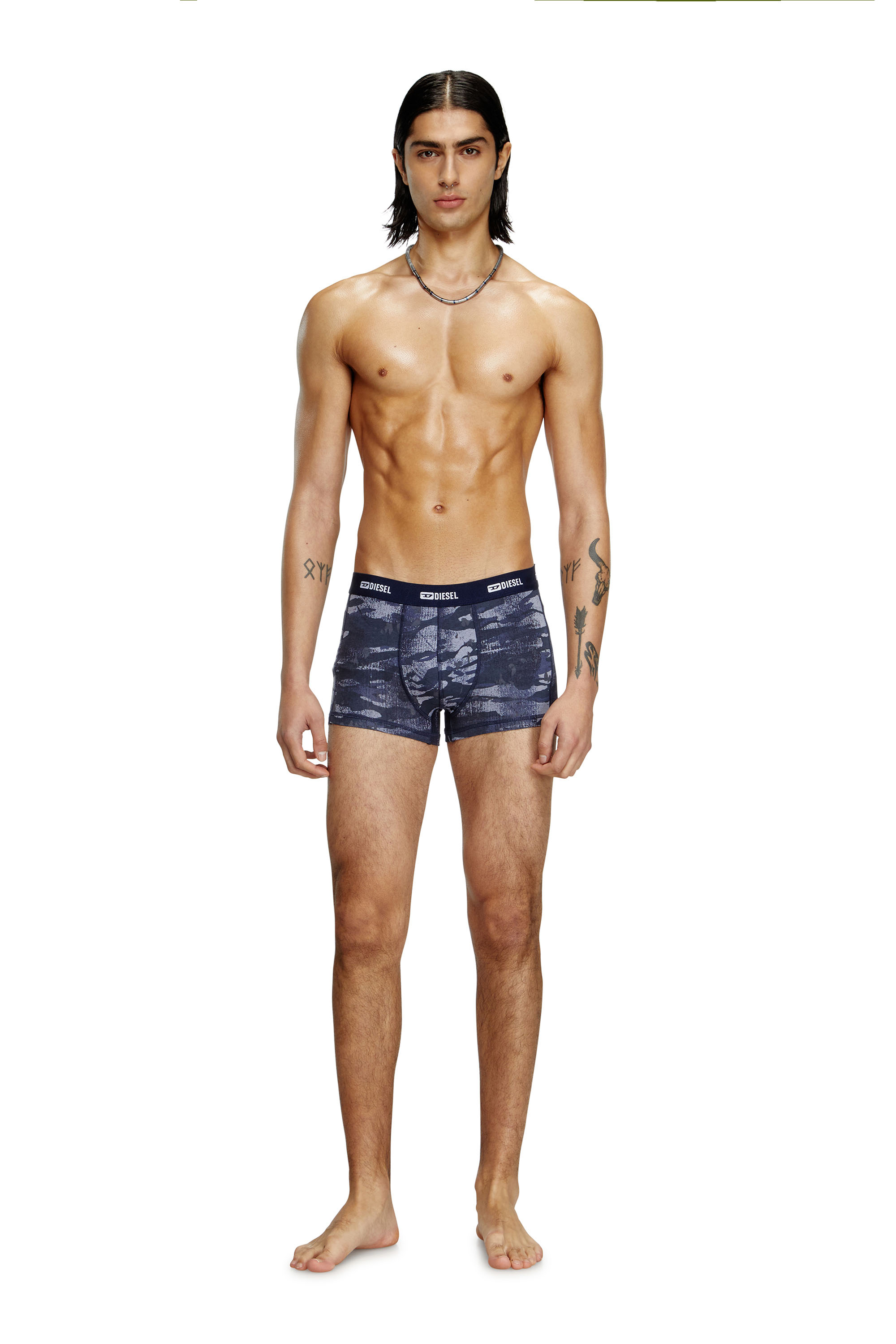 Diesel - DAMIEN-UTLT-3PACK, Male's 3-pack of boxer briefs plain and camo in Black/Blue - 2