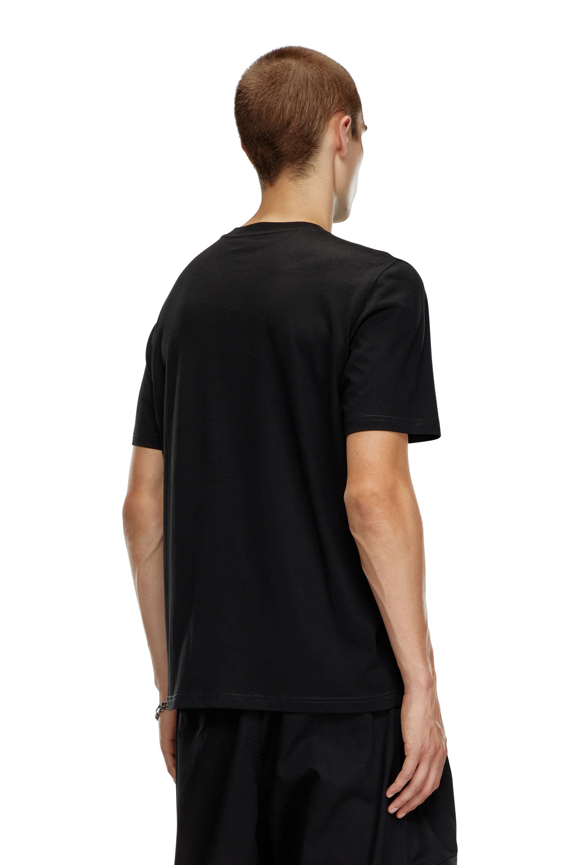 Diesel - T-ADJUST-K17, T-shirt avec logo effet œilleton Homme in Noir - 3