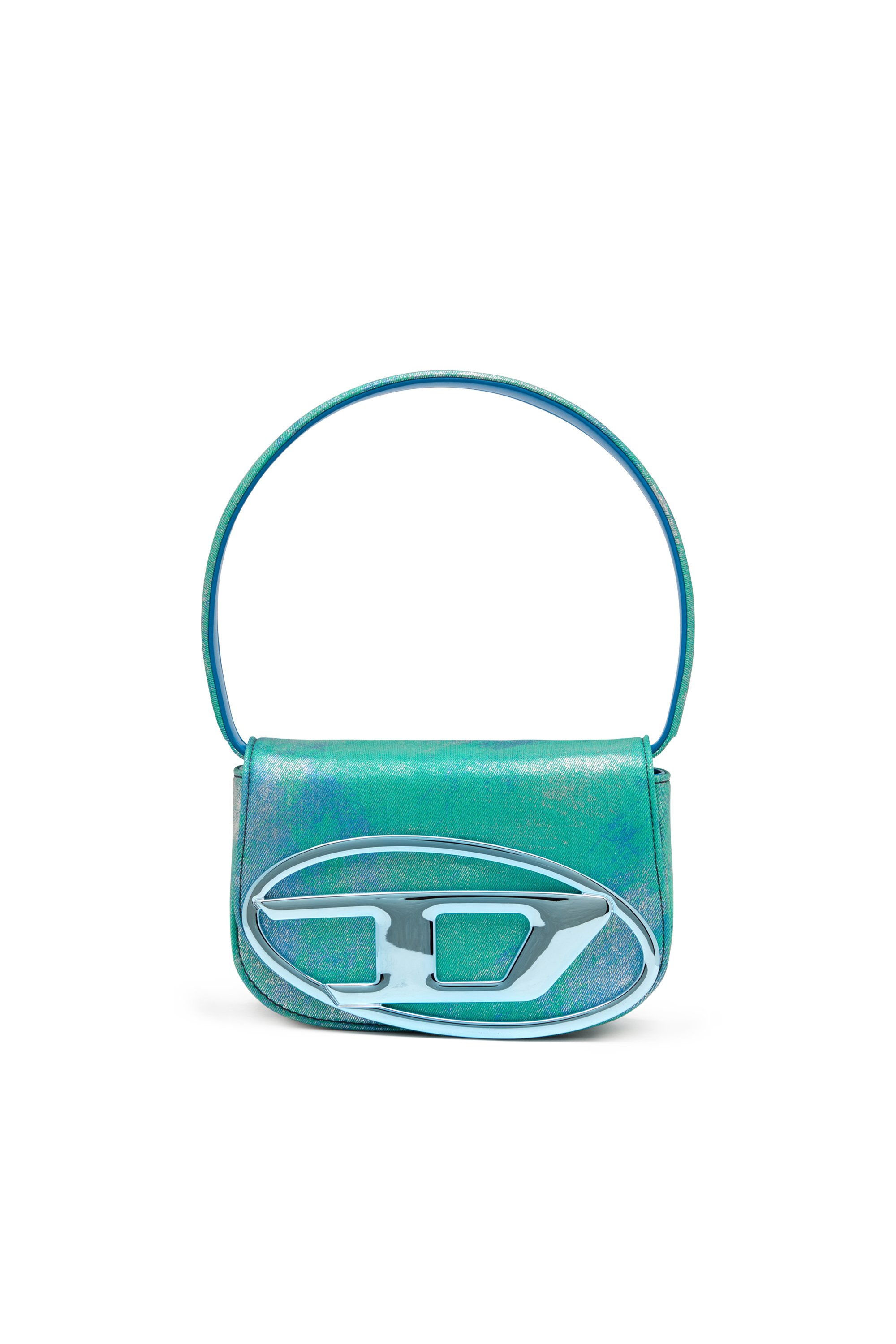 Diesel - 1DR, Female's 1DR-Iconic shoulder bag in pop colour denim in Blue/Green - 1