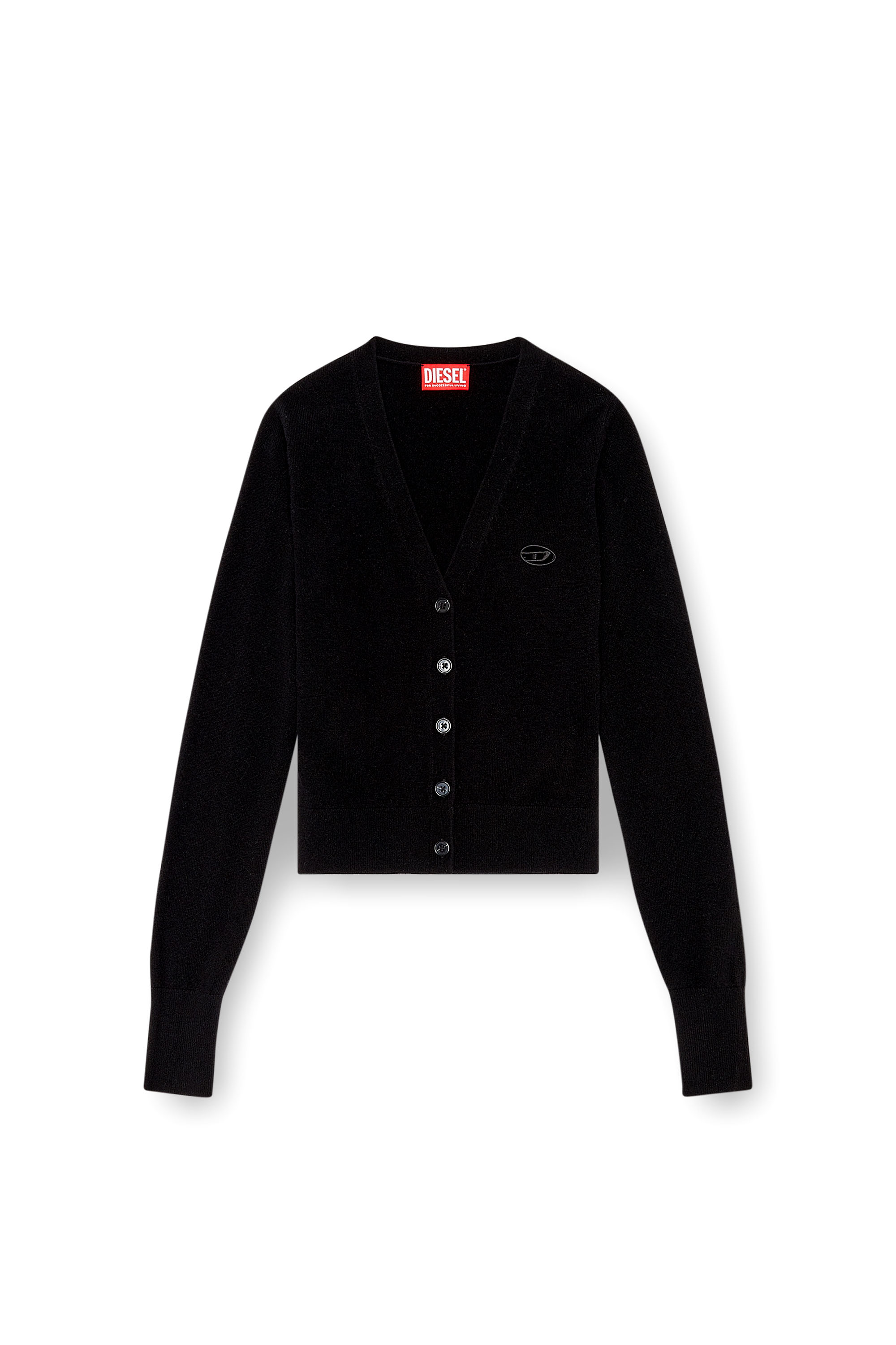 Diesel - M-ARTE, Female Wool and cashmere cardigan in Black - Image 6