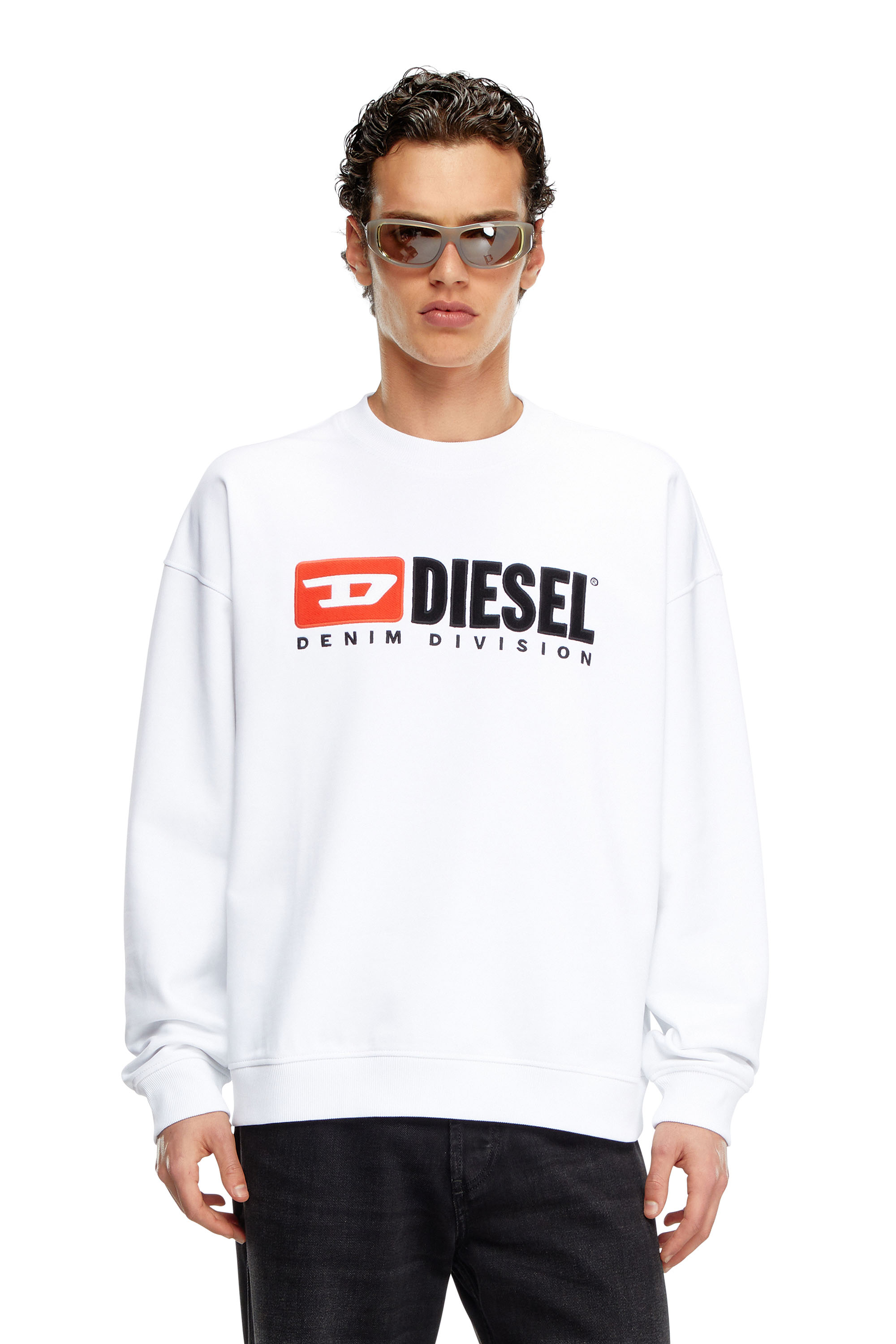 Diesel - S-BOXT-DIV, Male's Sweatshirt with Denim Division logo in White - 1