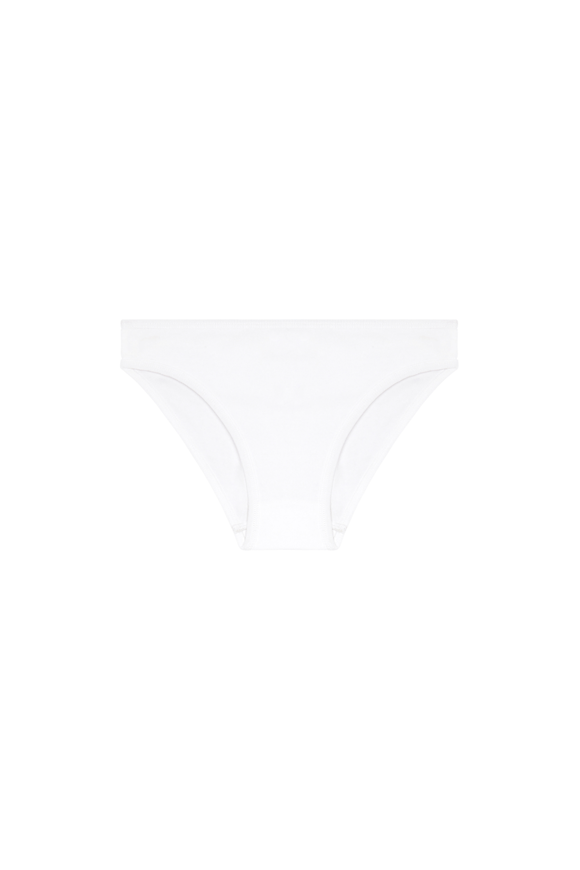 Diesel - UFPN-D-OVAL-HIGH-WAISTED-BRIEF, Culotte côtelée avec plaque Oval D Femme in Blanc - 4