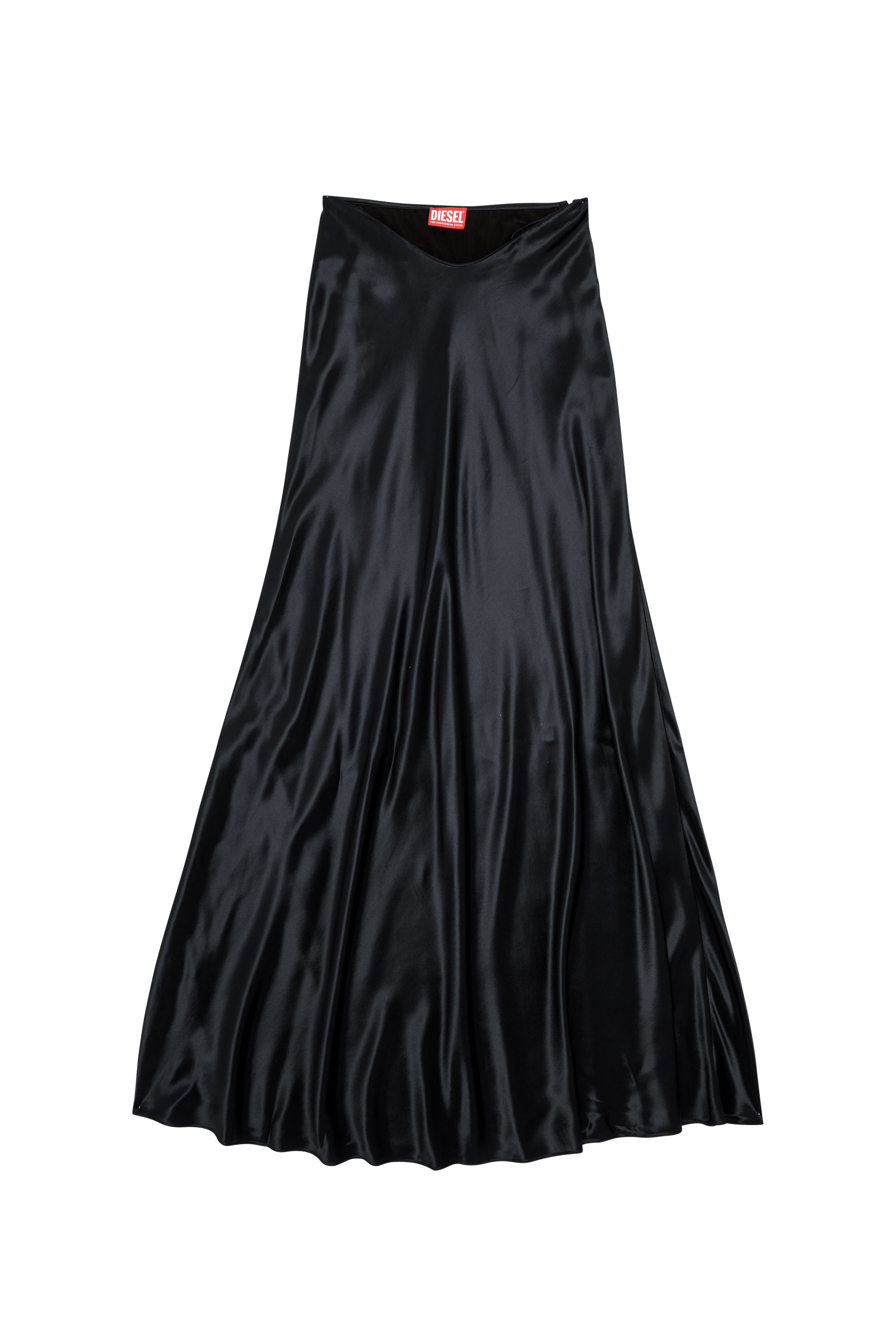 Diesel - O-SYREN, Female Long satin skirt in Black - Image 3