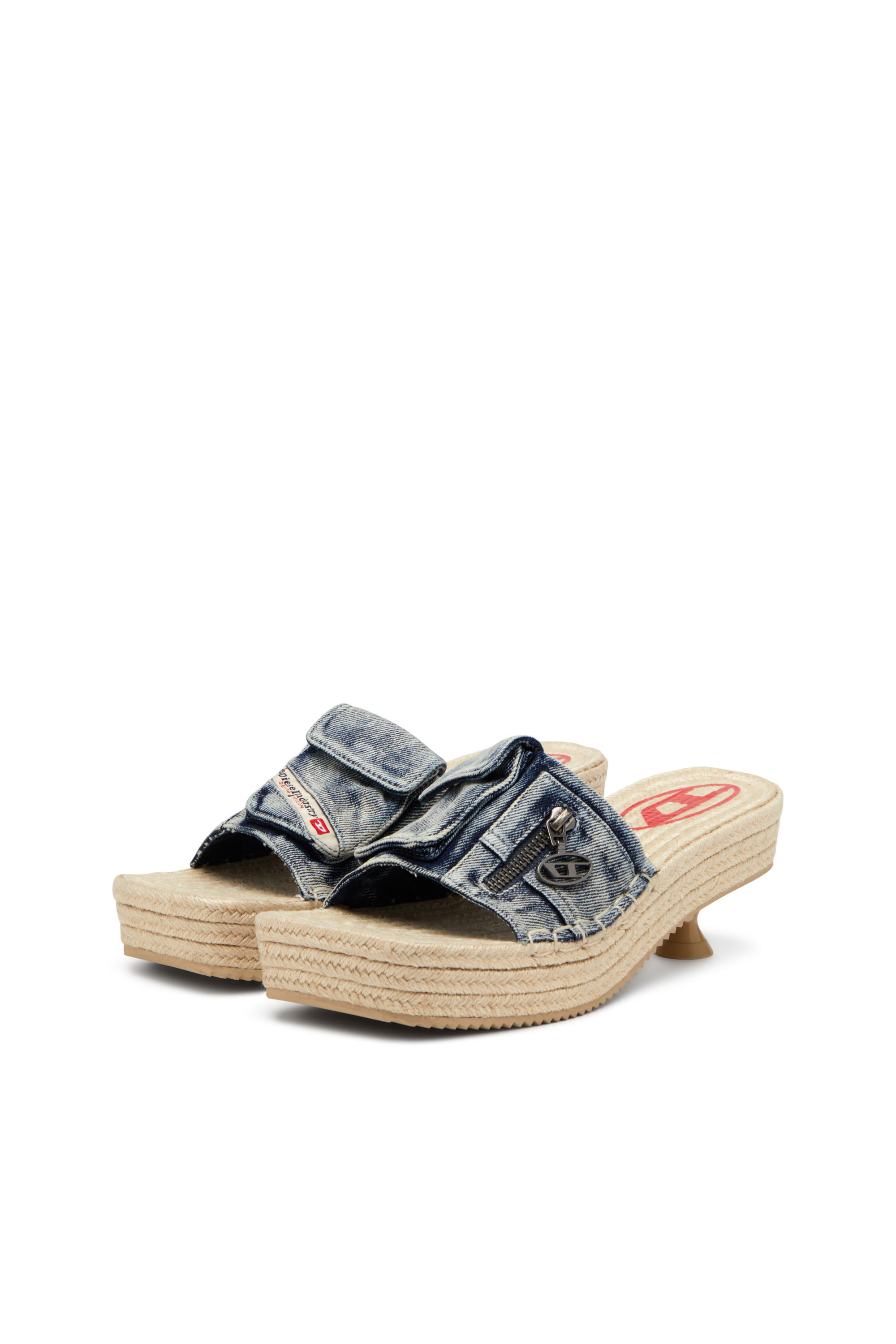 Diesel - D-IBIZA 40 PCK, Female's Heeled platform espadrilles in denim in Blue - 8